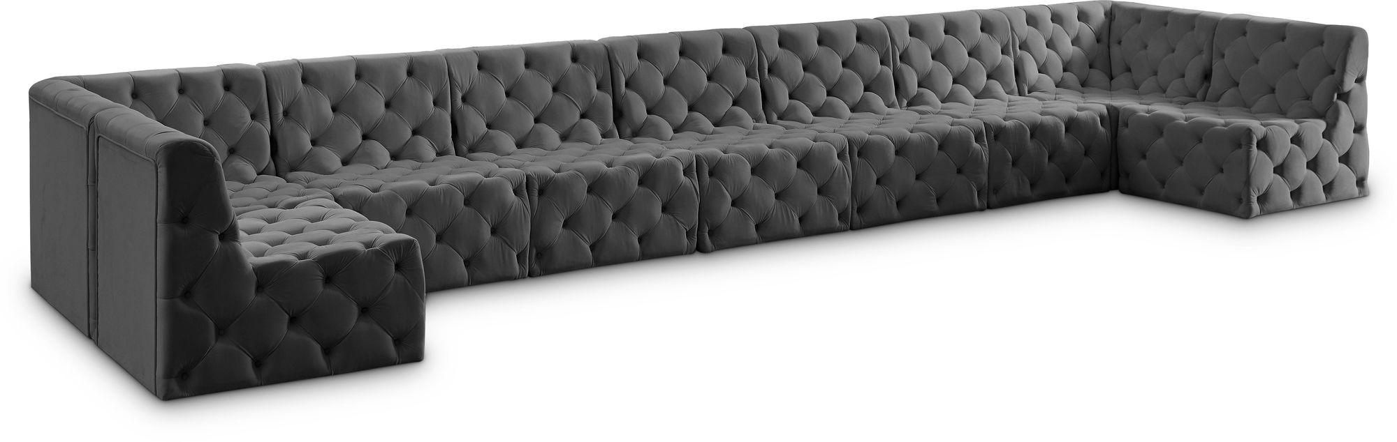 Tuft 215" 9-Piece Velvet Modular Sectional