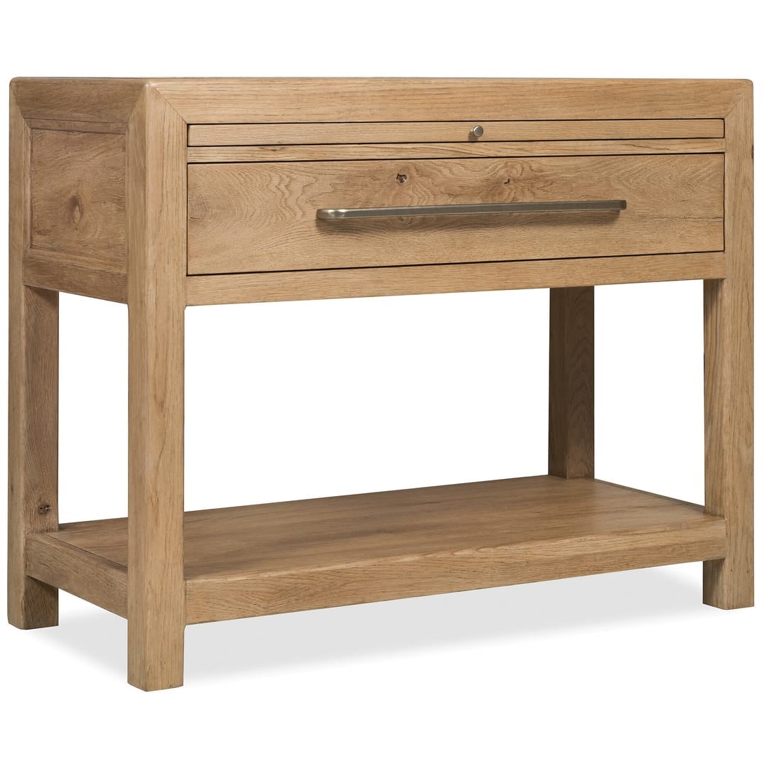 Driftwood 1-Drawer Wood Nightstand with Stone Top