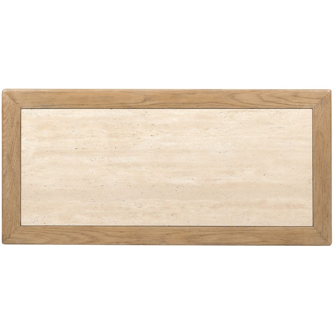 Driftwood 1-Drawer Wood Nightstand with Stone Top