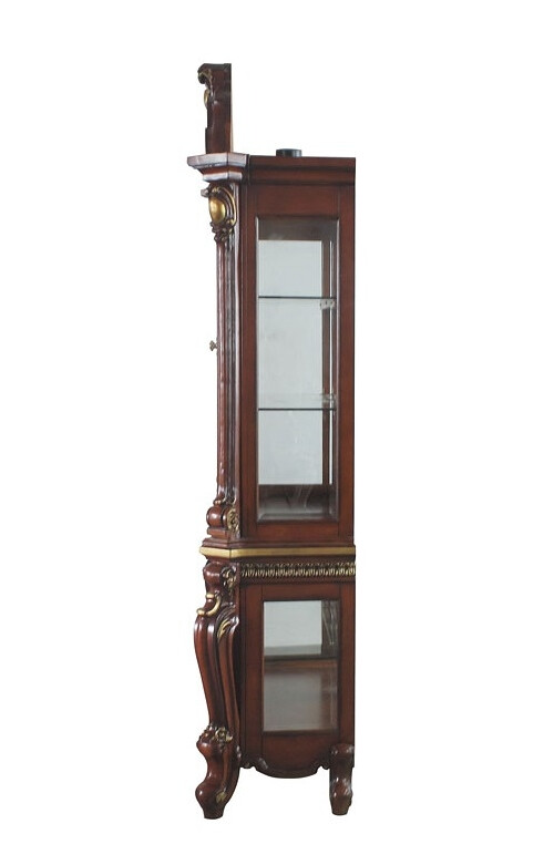 Picardy Glass/Wood Curio w/4 Doors