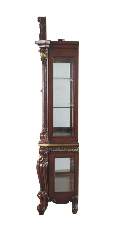 Picardy Glass/Wood Curio w/4 Doors