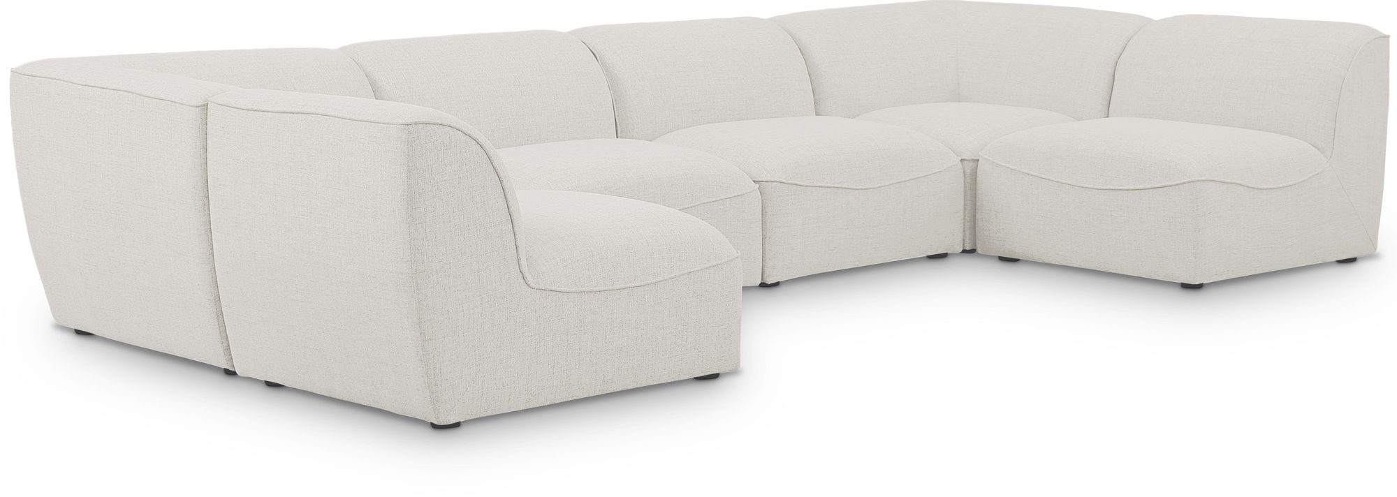 Miramar 142" 6-Piece Linen Fabric Modular U-Shape Corner Sectional Sofa