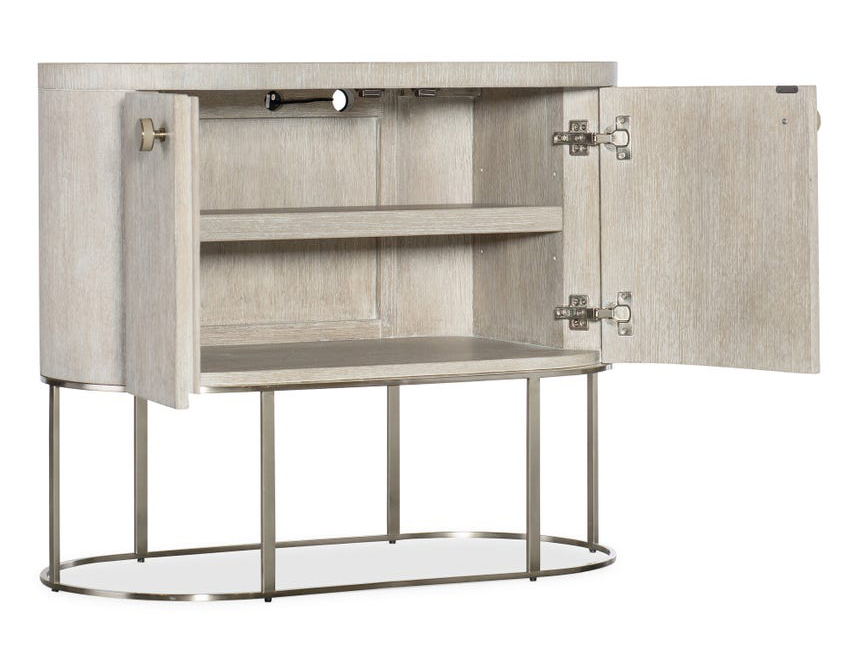 Modern Mood Oak Veneer Oval Nightstand