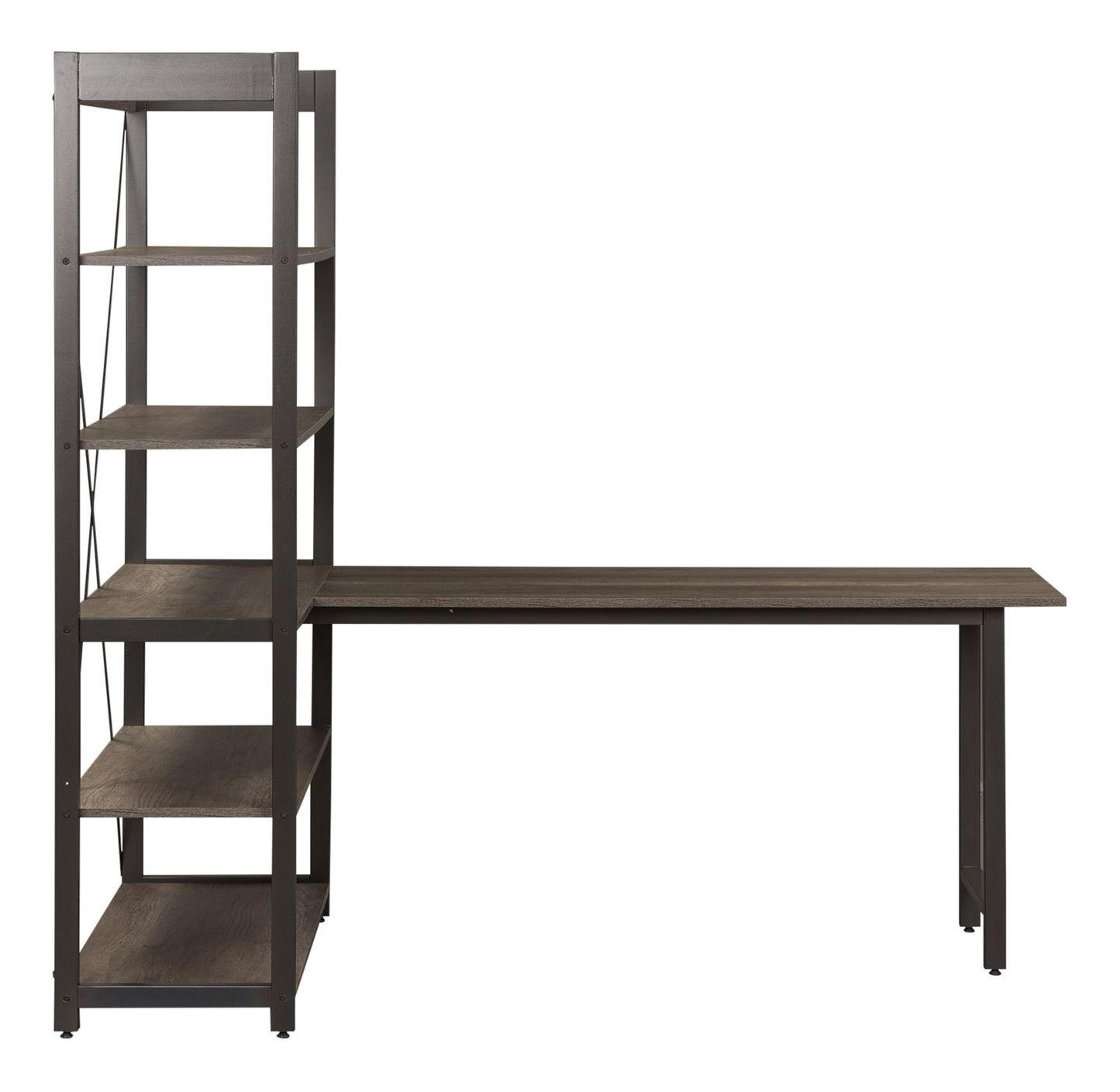 Tanners Creek Rectangular Melamine/Wood/Metal Desk & Bookcase Set