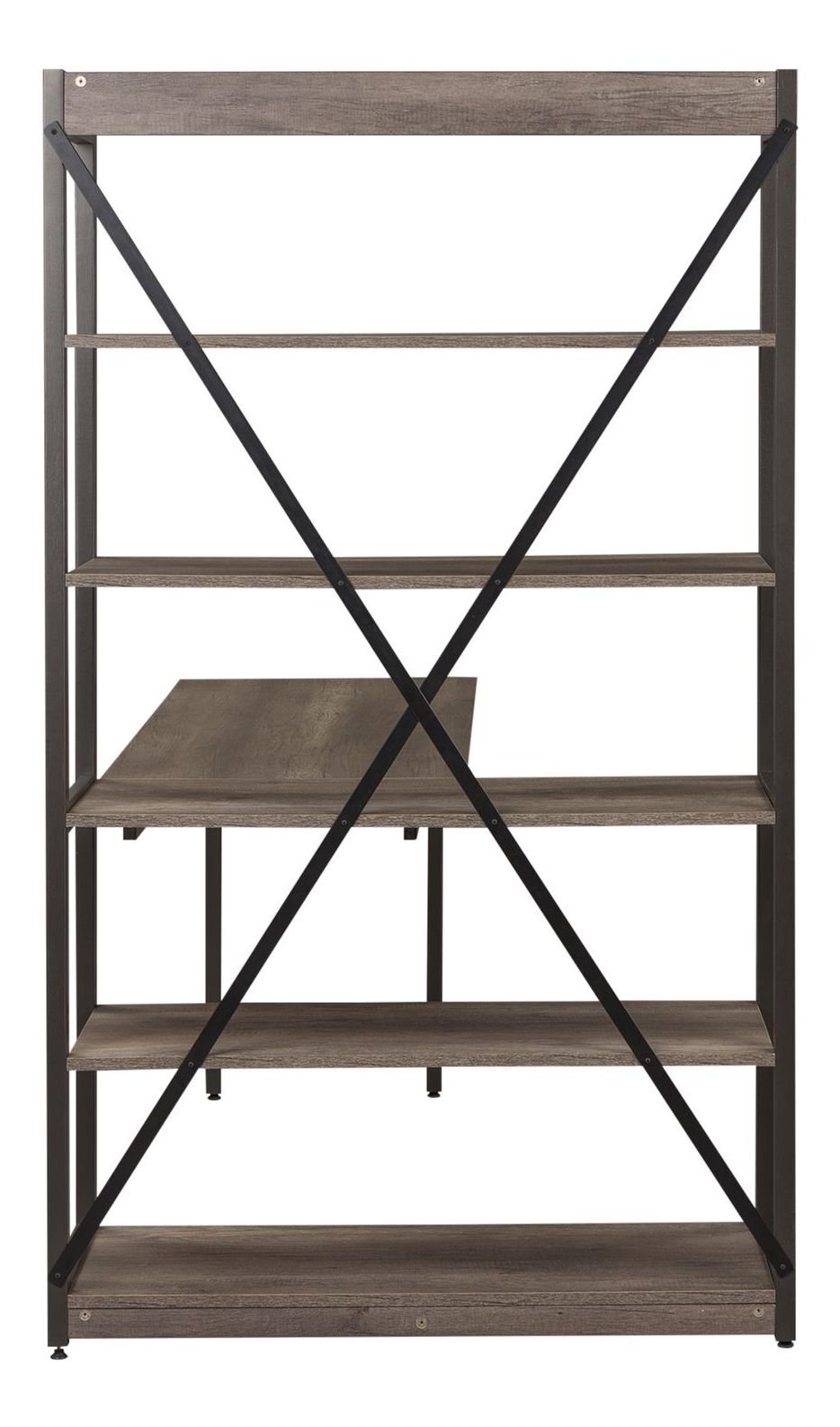 Tanners Creek Rectangular Melamine/Wood/Metal Desk & Bookcase Set