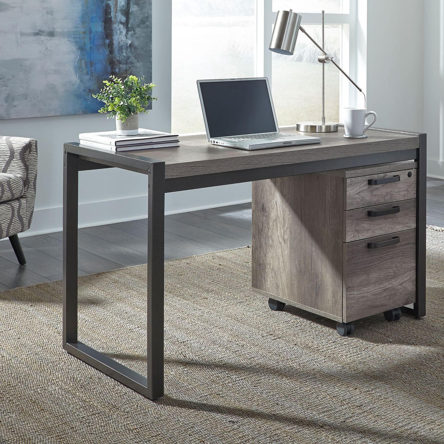 Tanners Creek Rectangular Melamine/Wood/Metal Writing Desk