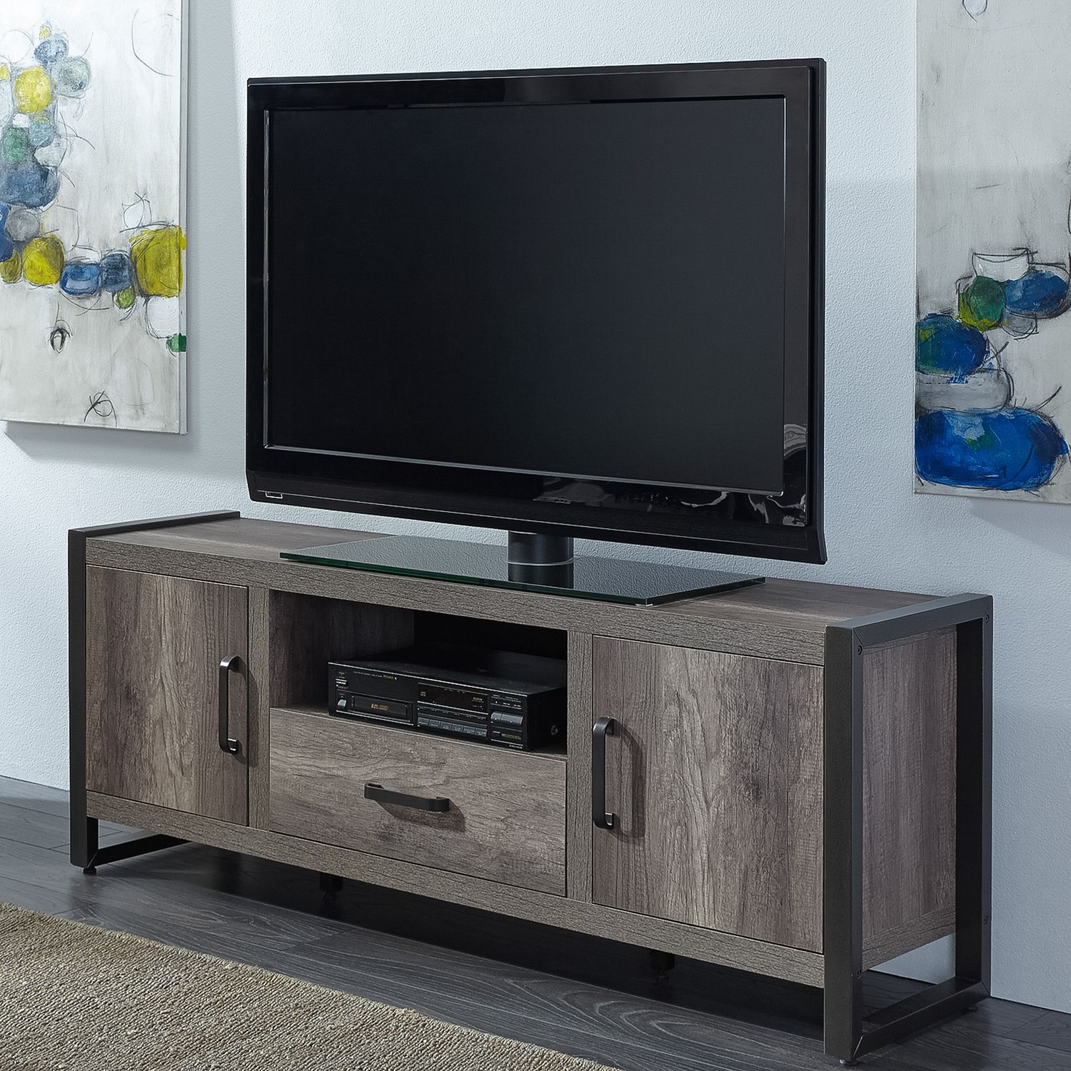 Tanners Creek 63-inch Melamine/Wood 1-Drawer 2-Door Entertainment TV Stand
