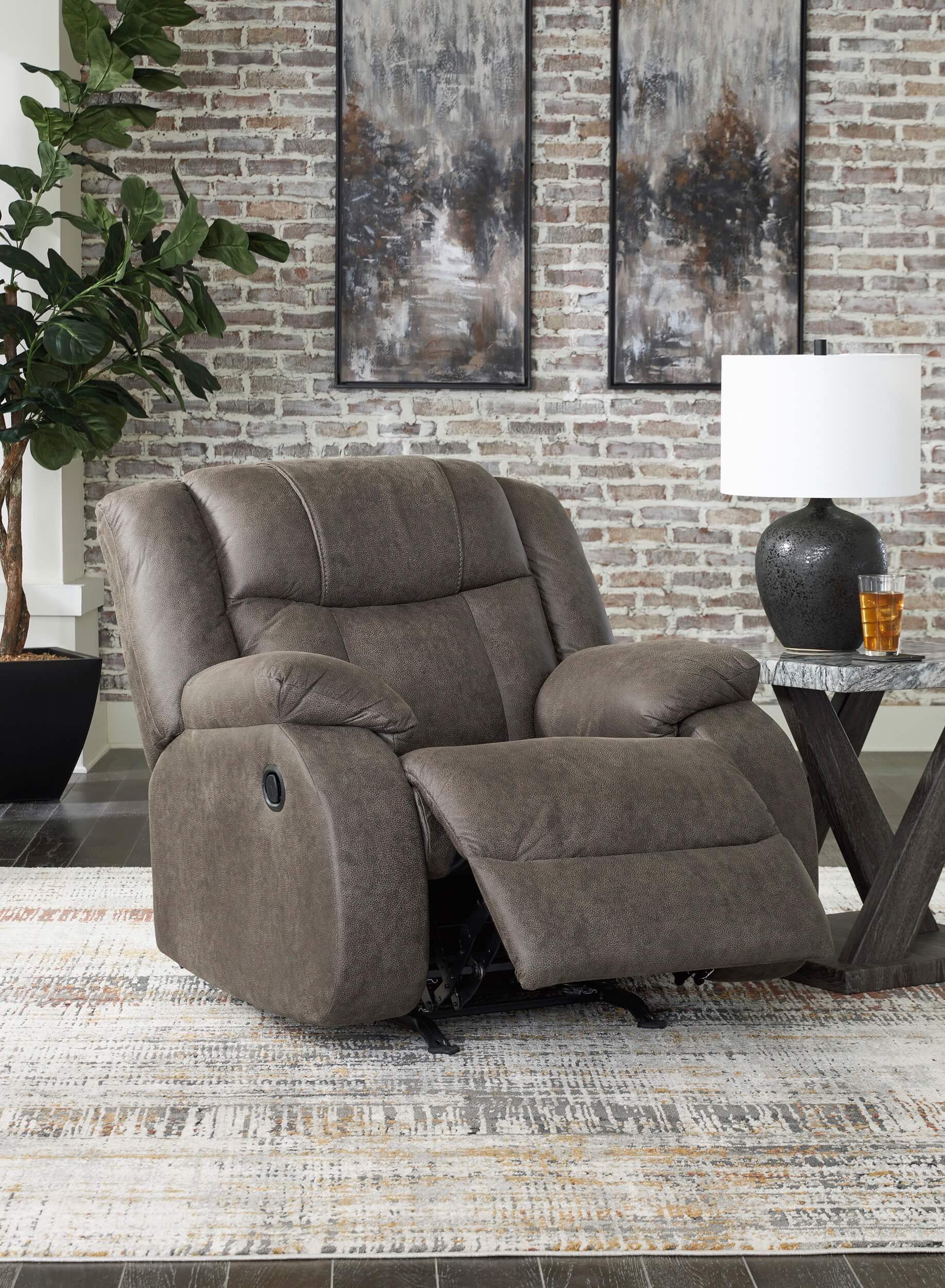 Ashley First Base Polyester Reclining Dual Power Chair