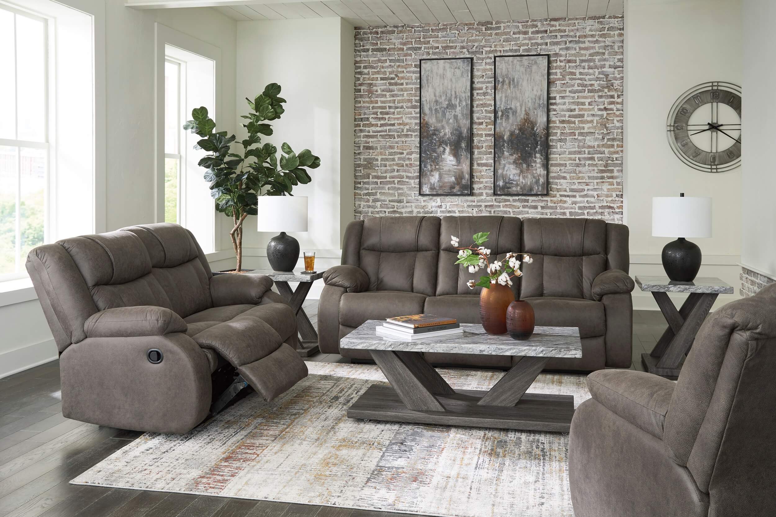 Ashley First Base Reclining Living Room Set
