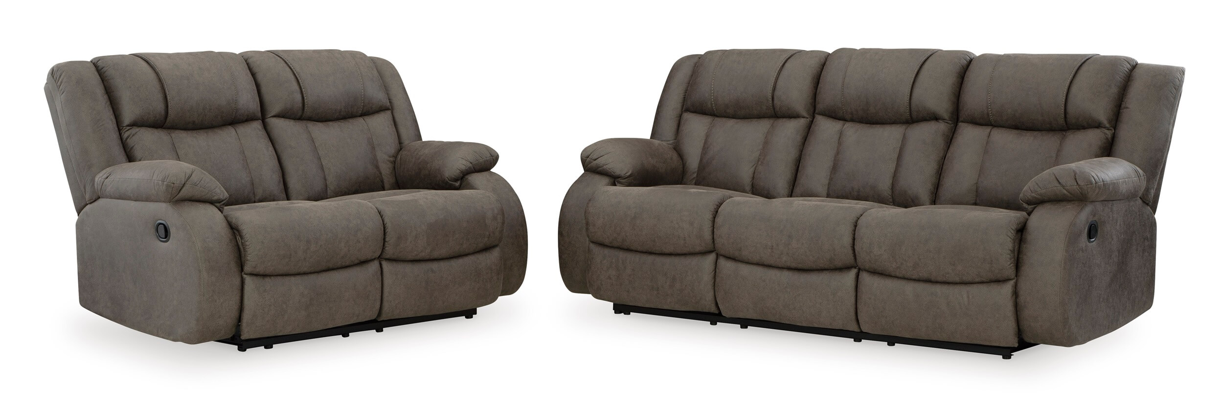 Ashley First Base Polyester Reclining Sofa And Loveseat