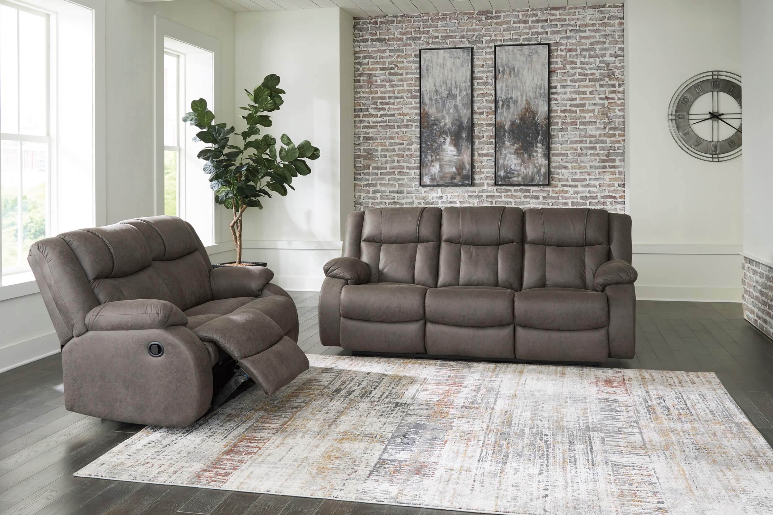 First Base Reclining Sofa And Loveseat