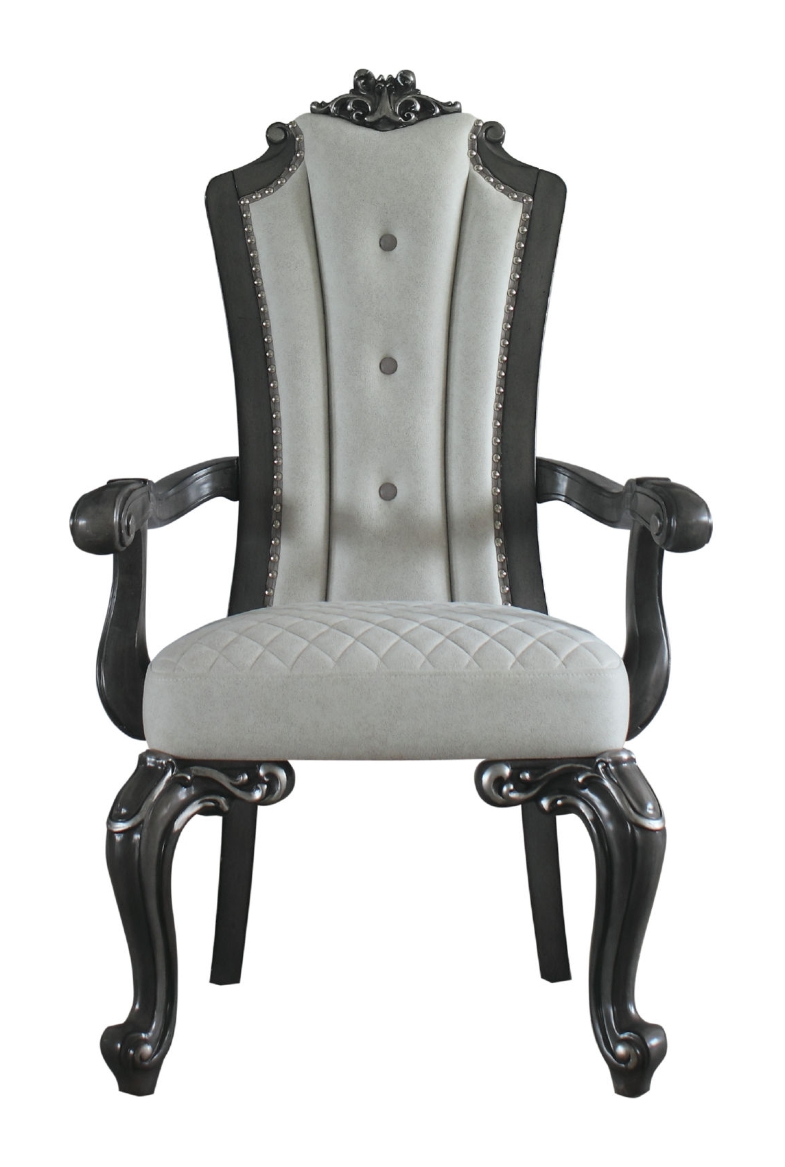 House Delphine Fabric/Leatherette/Wood Dining Arm Chair