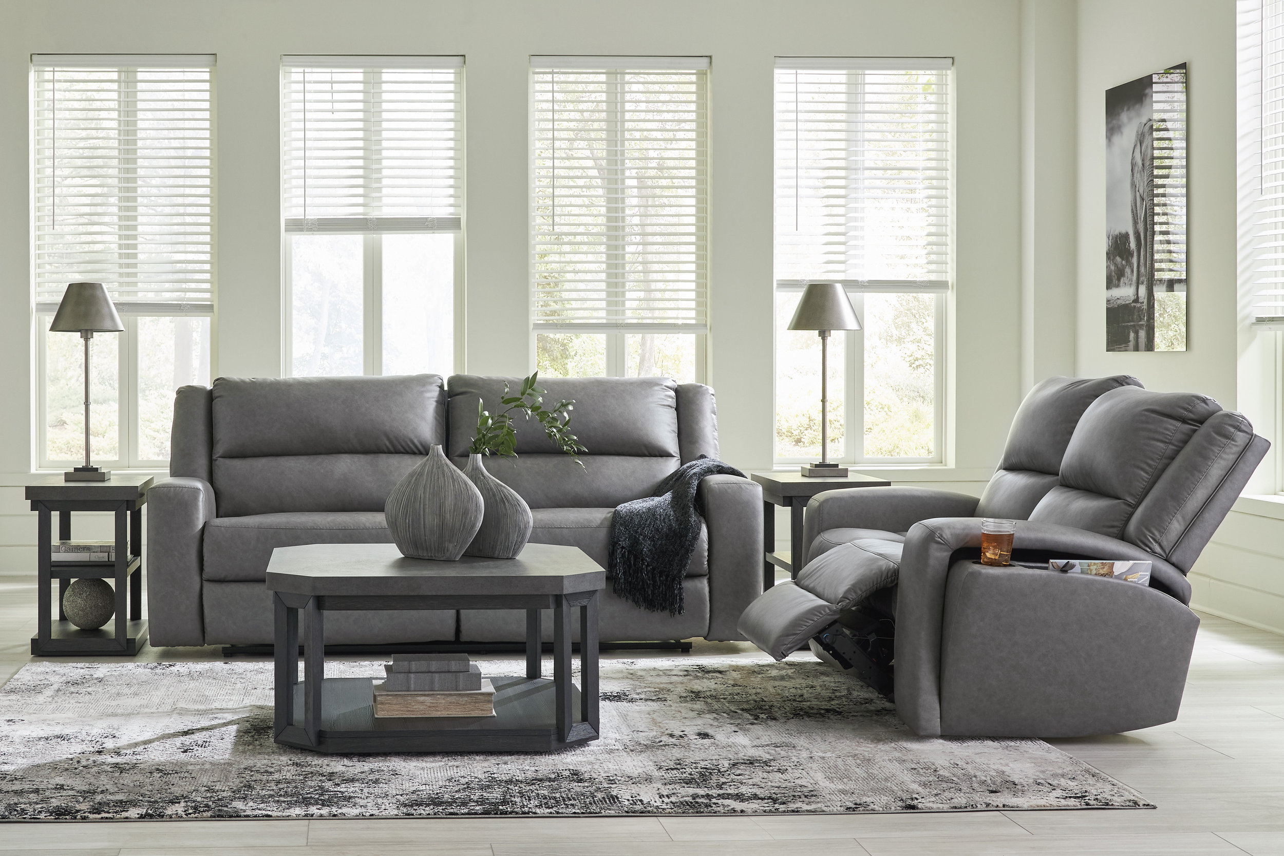 Brixworth Faux Leather Reclining Loveseat
