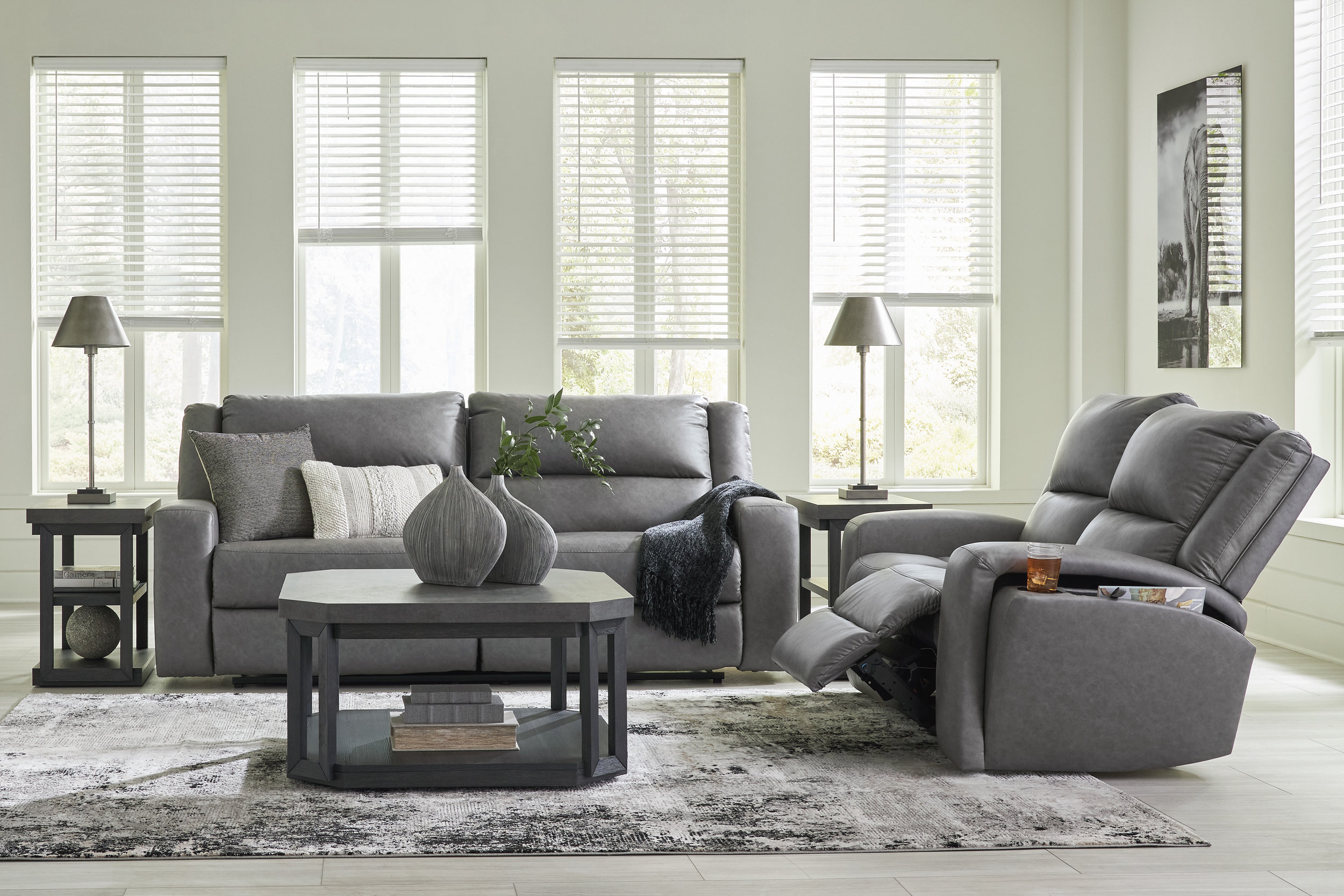 Brixworth Faux Leather Reclining Loveseat