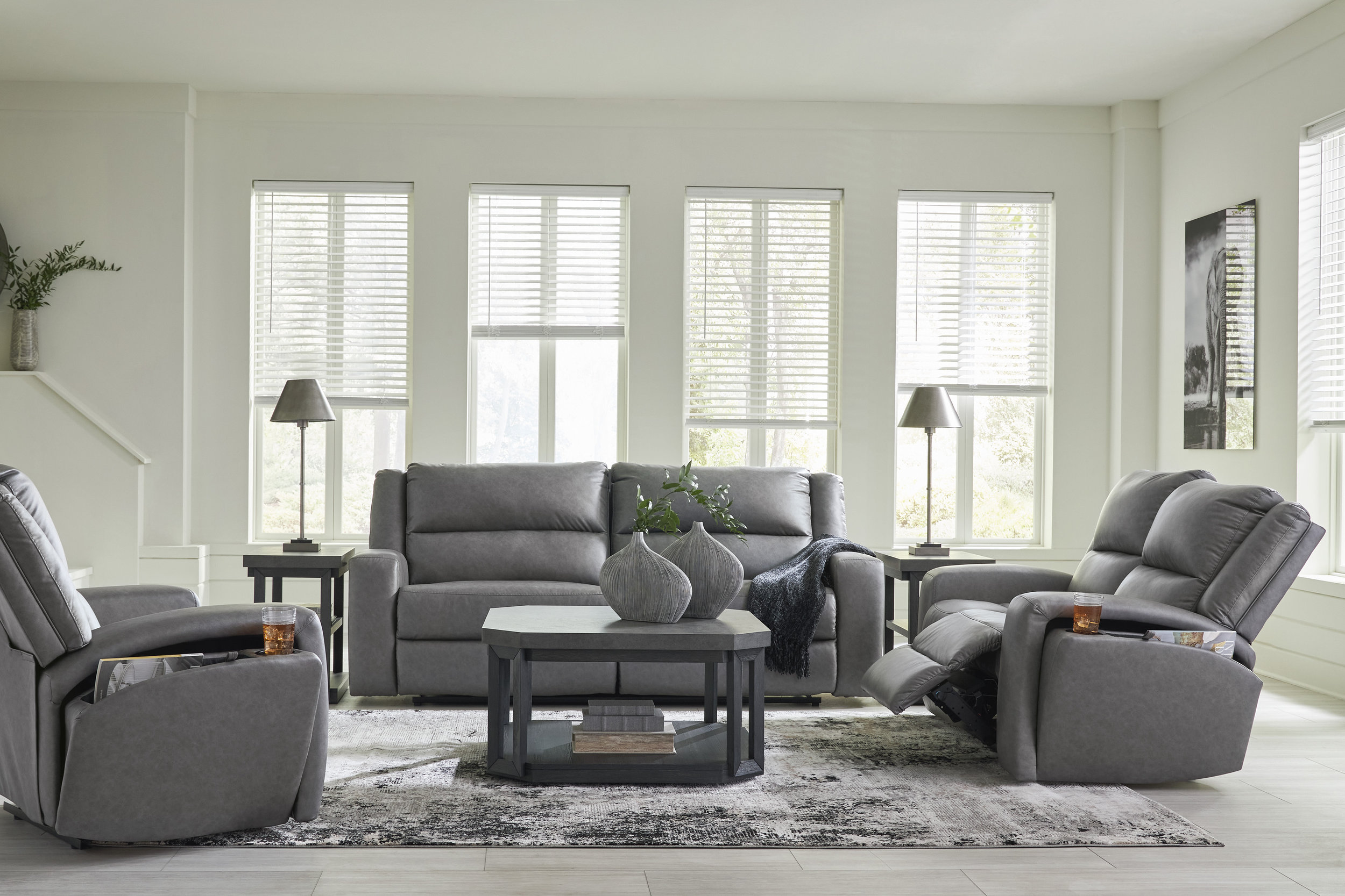 Brixworth Faux Leather Reclining Loveseat