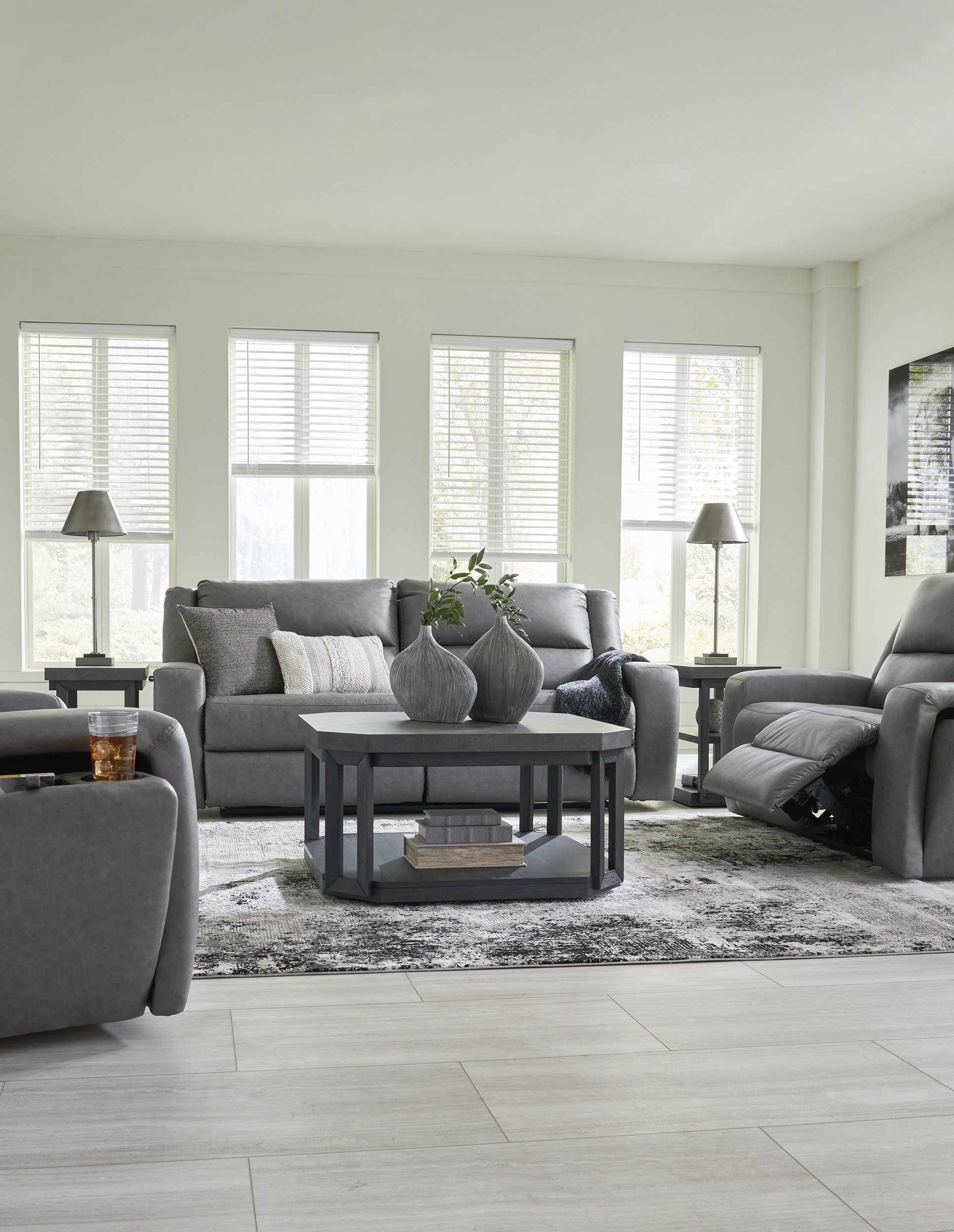 Brixworth Faux Leather Reclining Loveseat