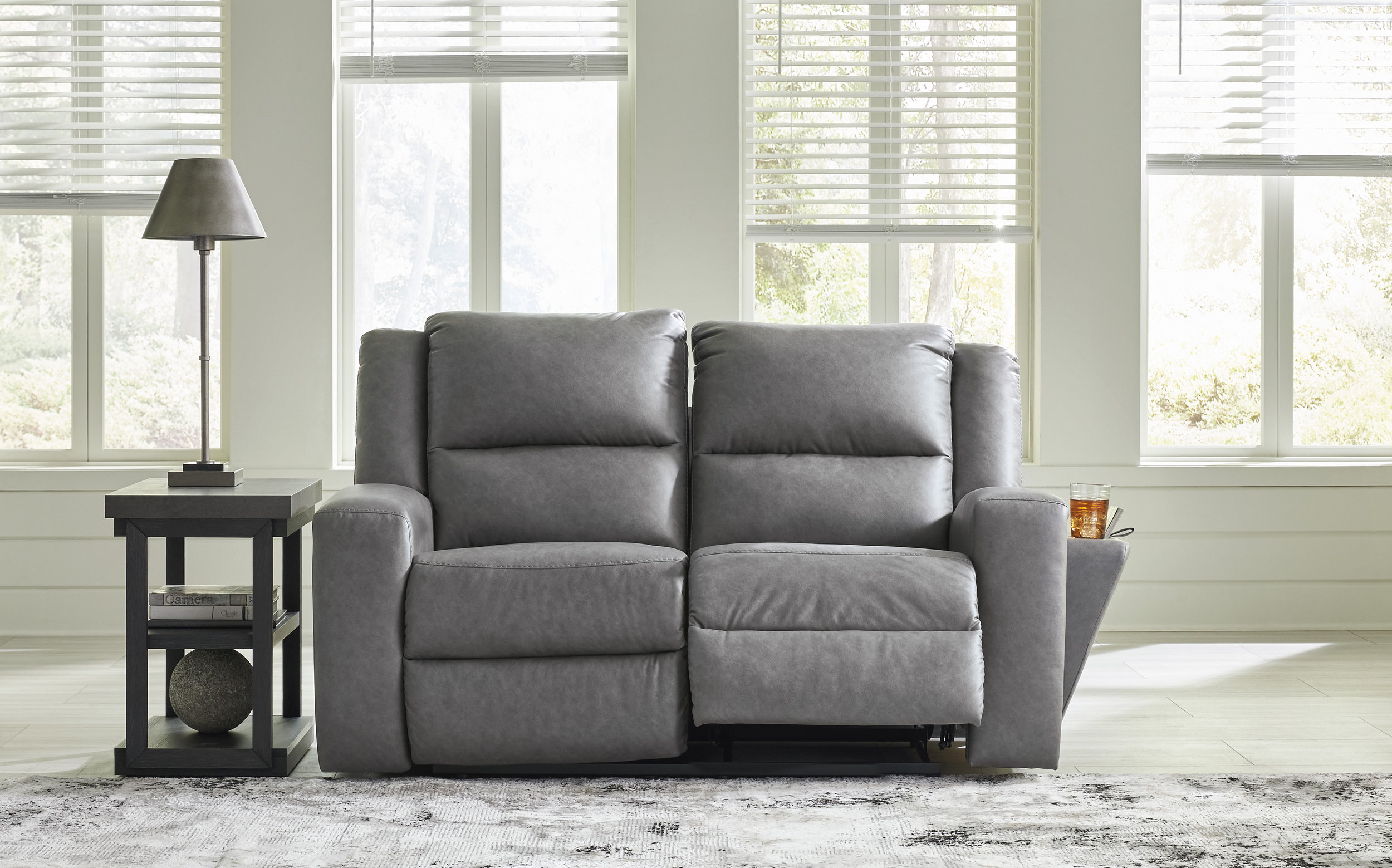 Brixworth Faux Leather Reclining Loveseat
