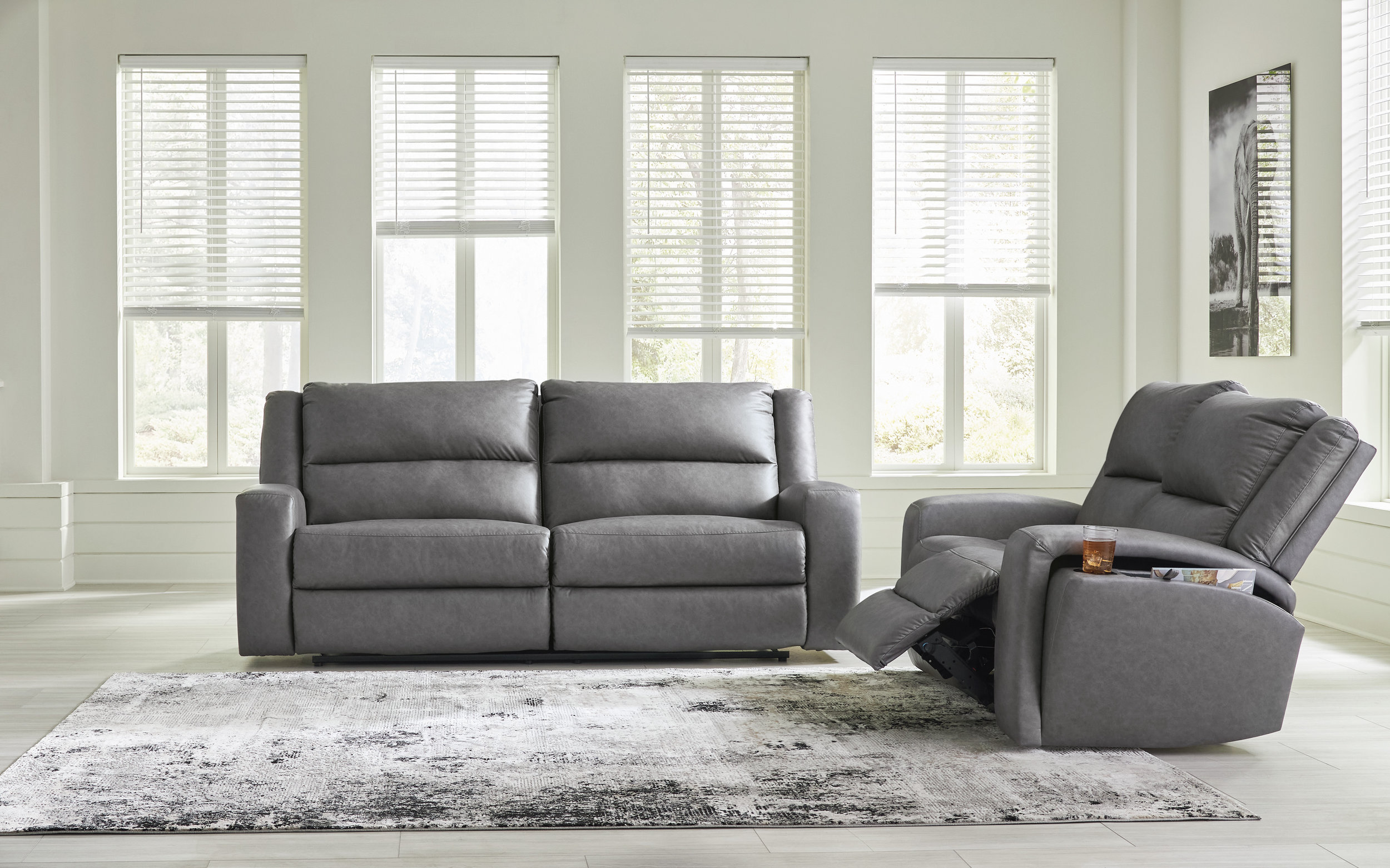 Brixworth Faux Leather Reclining Loveseat