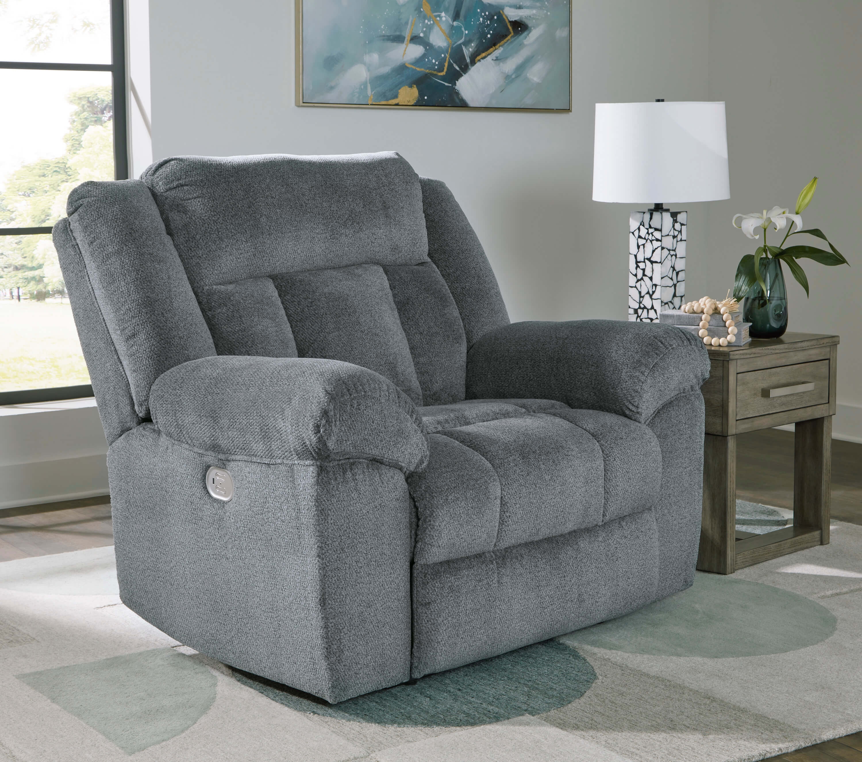 Ashley slate Tip-Off Power Reclining chair