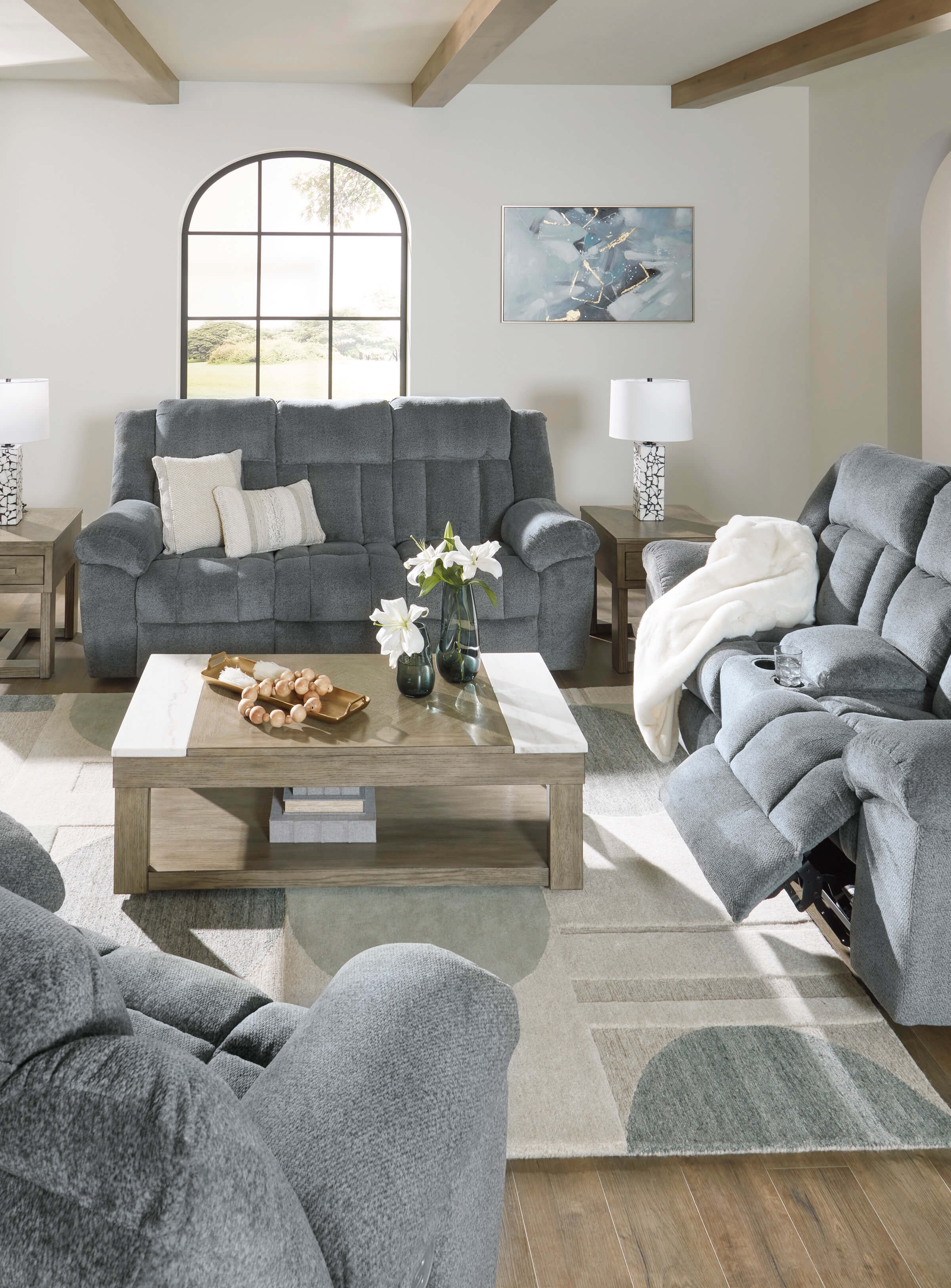 Ashley Tip-Off Power Reclining Sofa and loveseat set