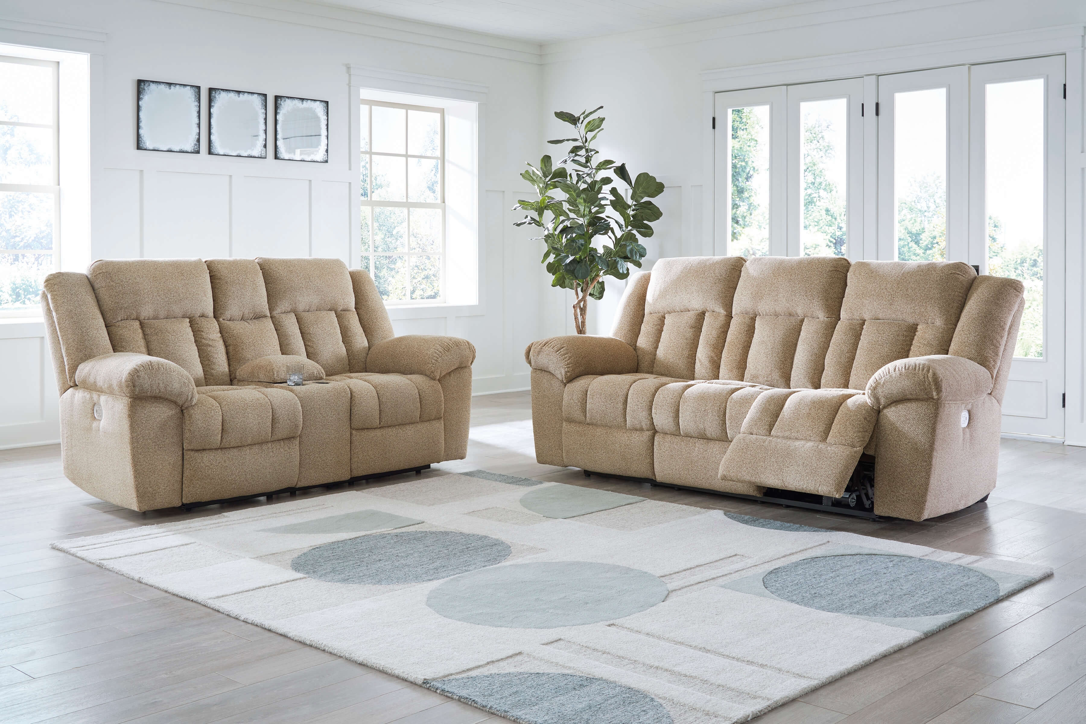 Ashley Tip-Off Power Reclining Sofa and loveseat