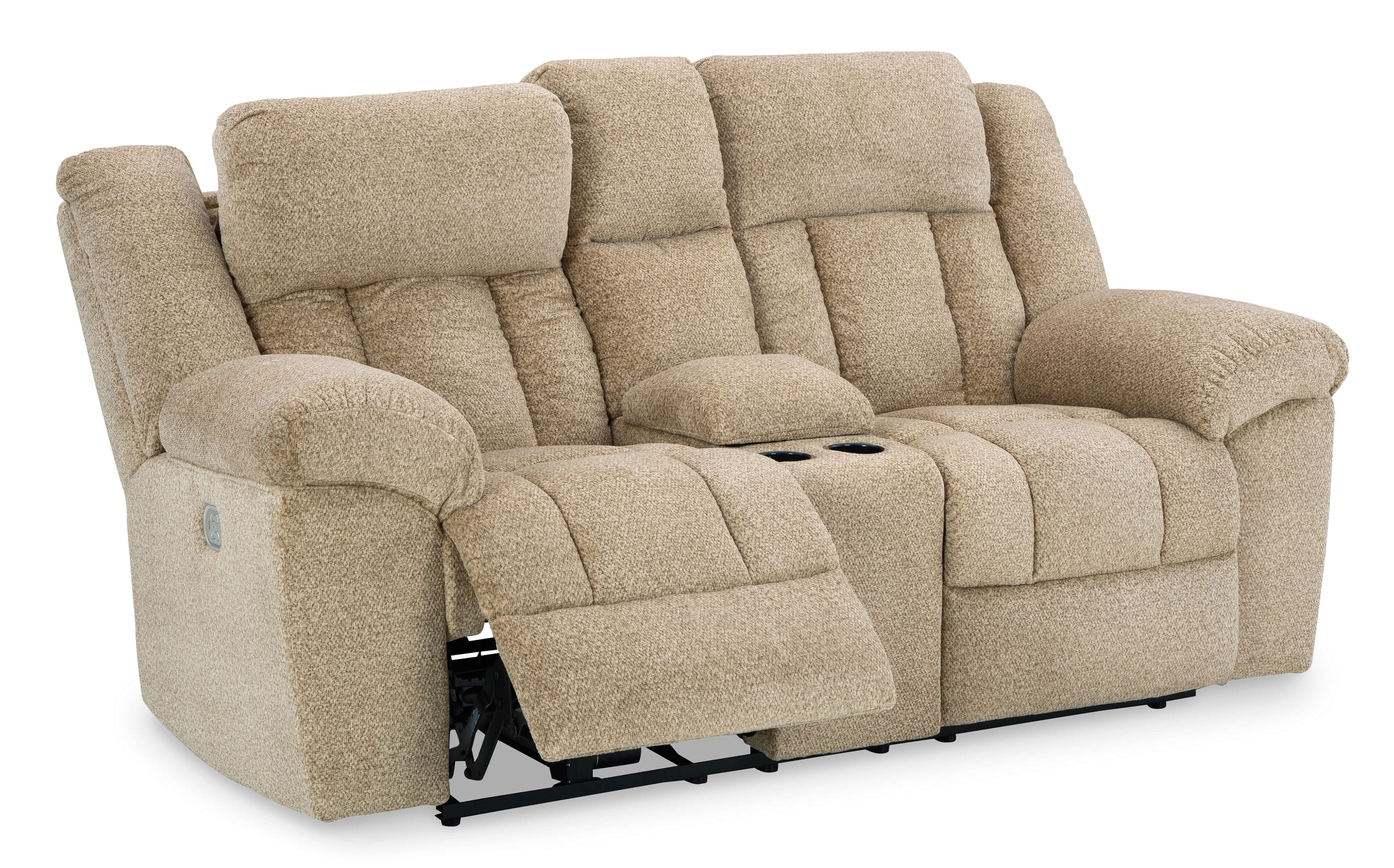 Tip-Off Wheat Recilining Loveseat By Ashley