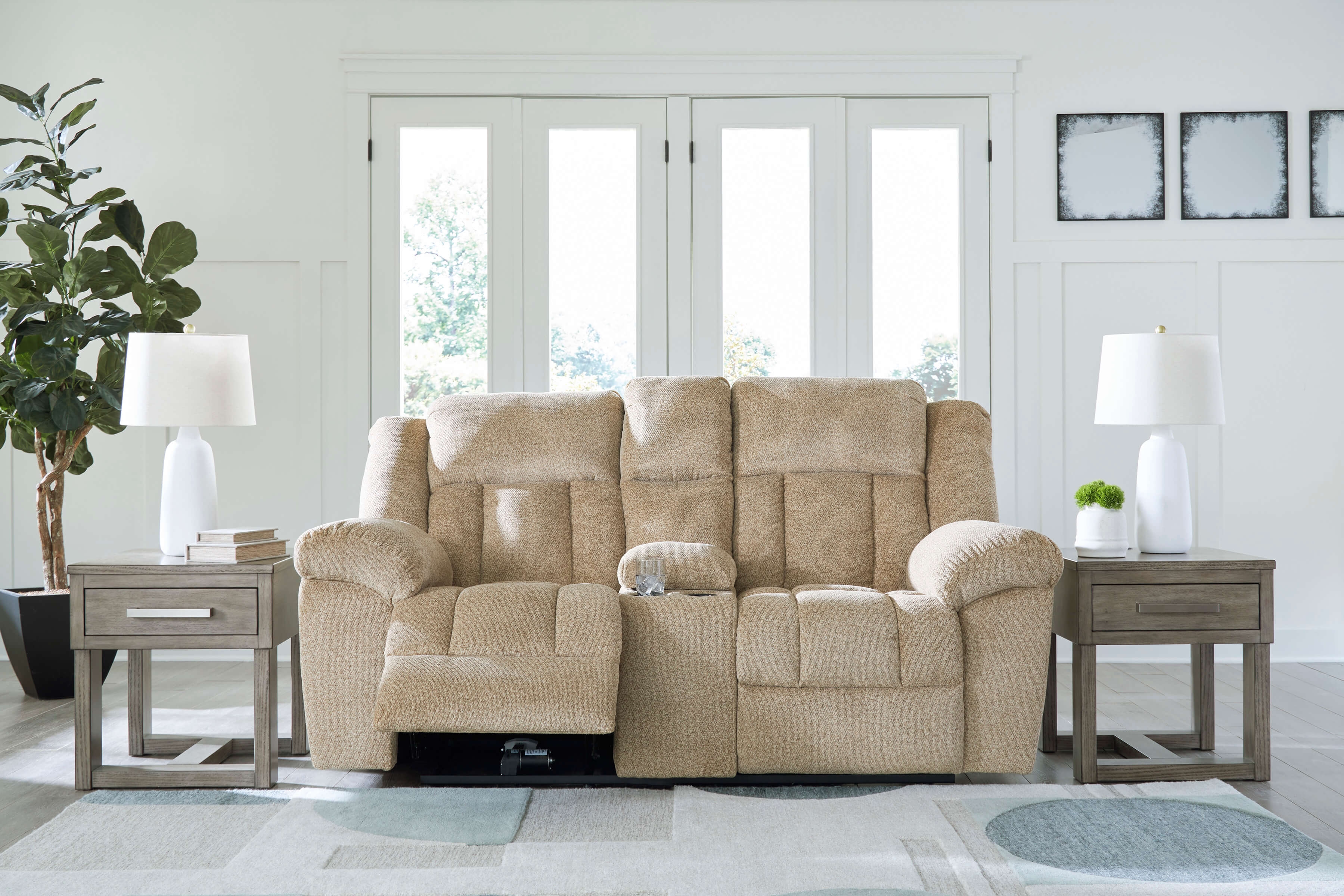 Tip-Off Polyester Power Reclining Loveseat
