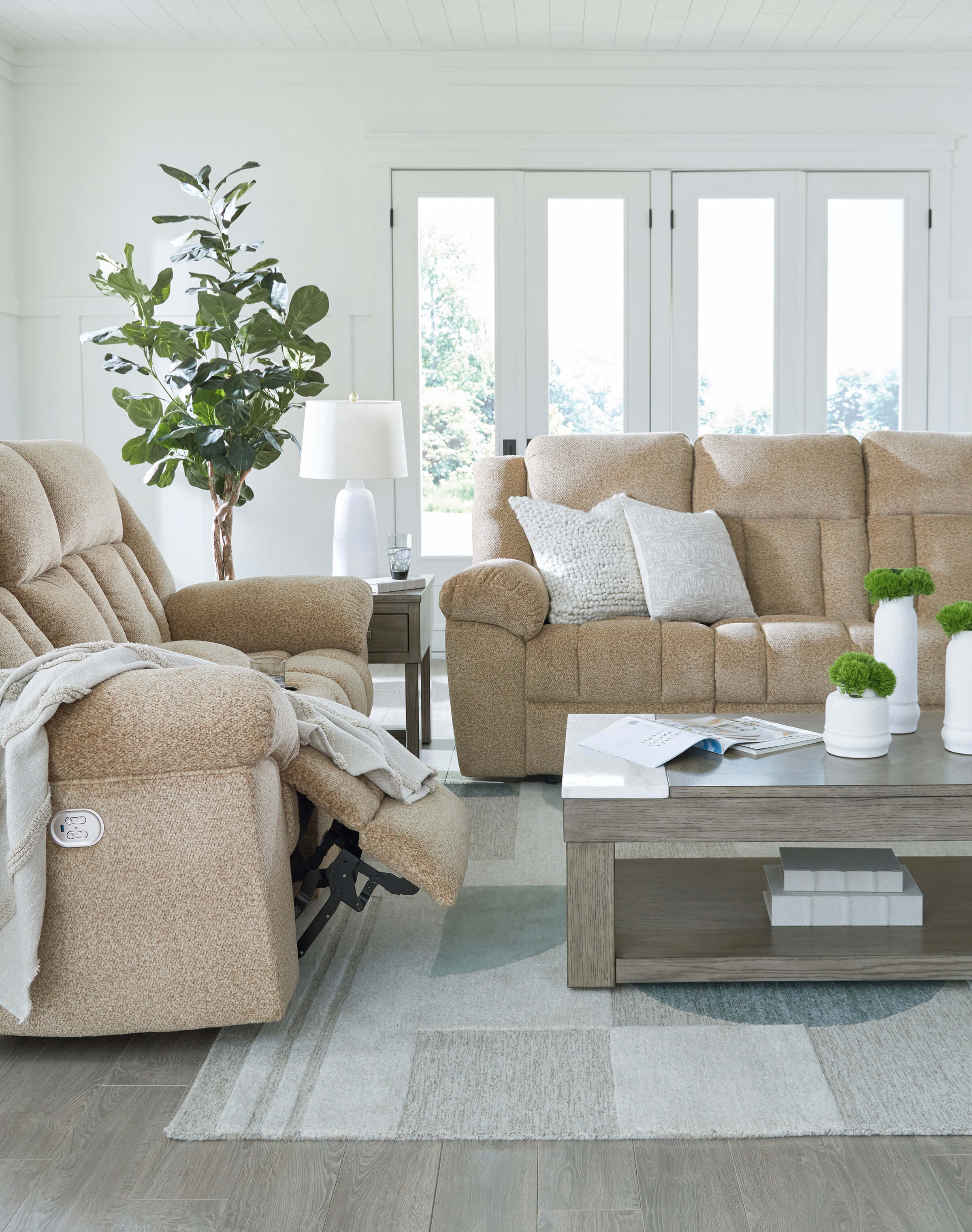 Tip-Off Oversized Dual Power Recliner loveseat set electric
