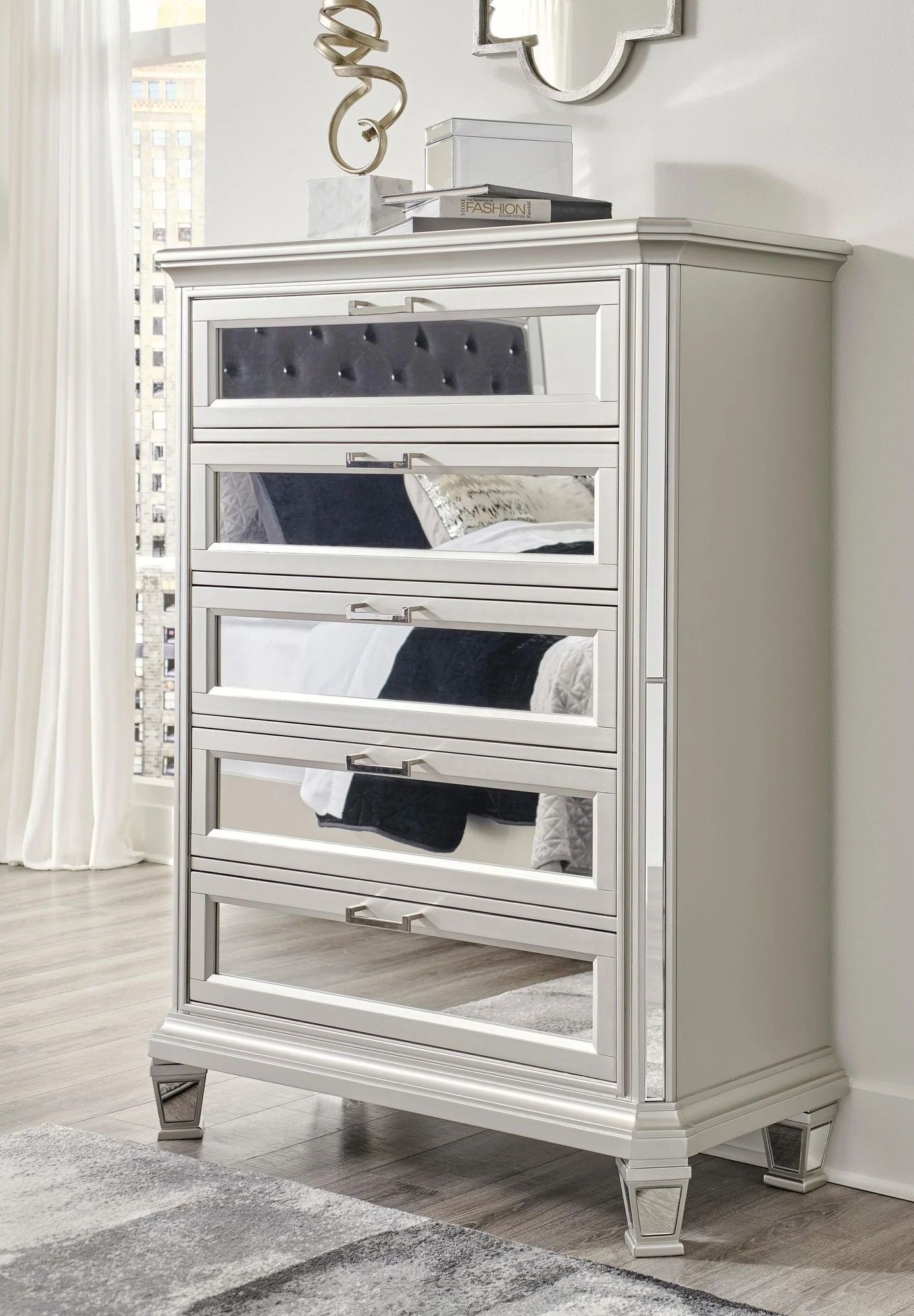 SM Lindenfield Velvet Upholstered Panel Bedroom Set