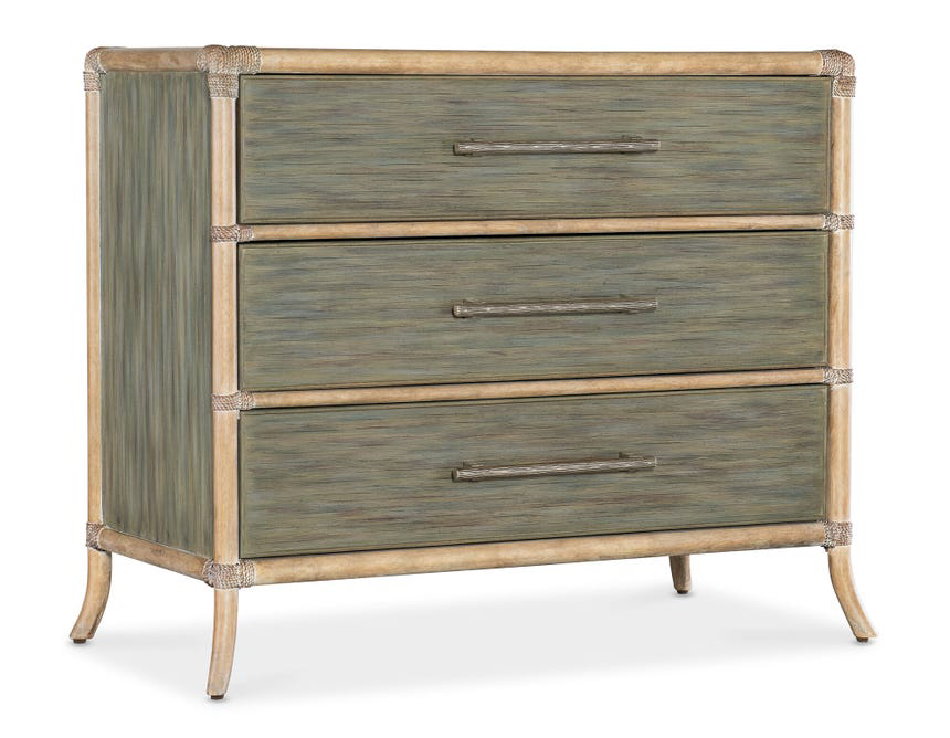 Retreat Pole Maple Veneer/Rattan/Resin 3-Drawer Chest