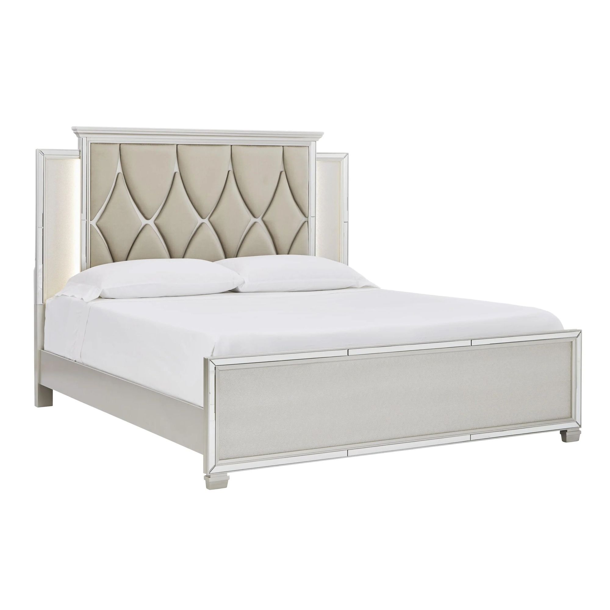 Lindenfield Polyester Upholstered Panel Bed with LED Backlight