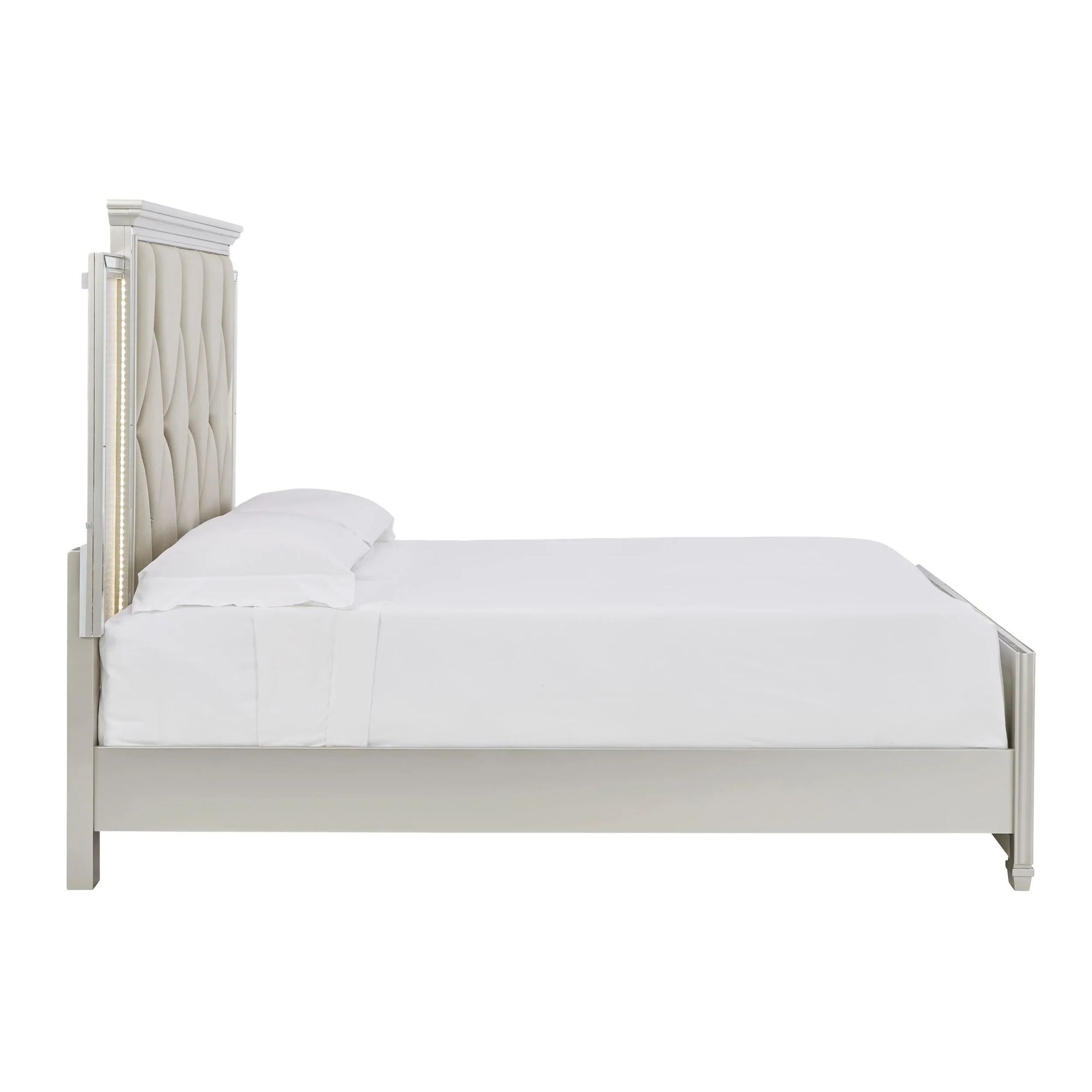 Lindenfield Polyester Upholstered Panel Bed with LED Backlight