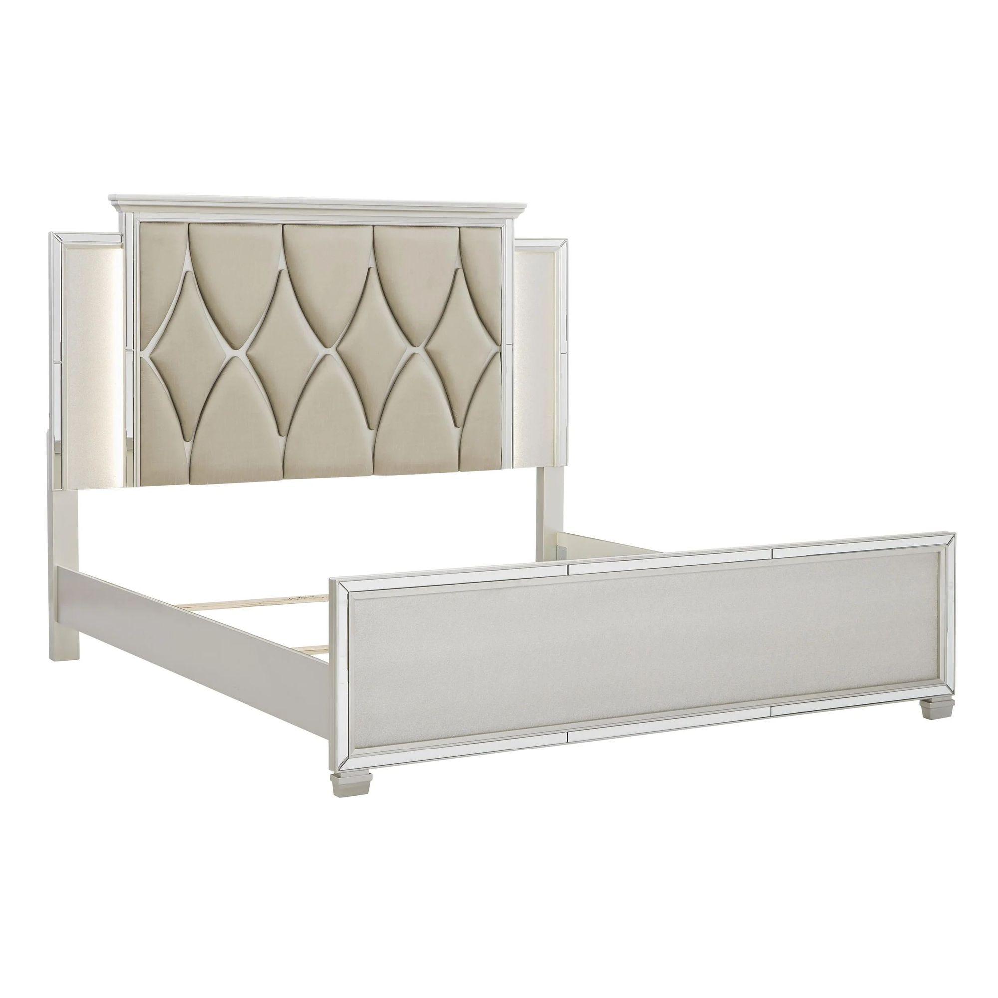 Lindenfield Polyester Upholstered Panel Bed with LED Backlight