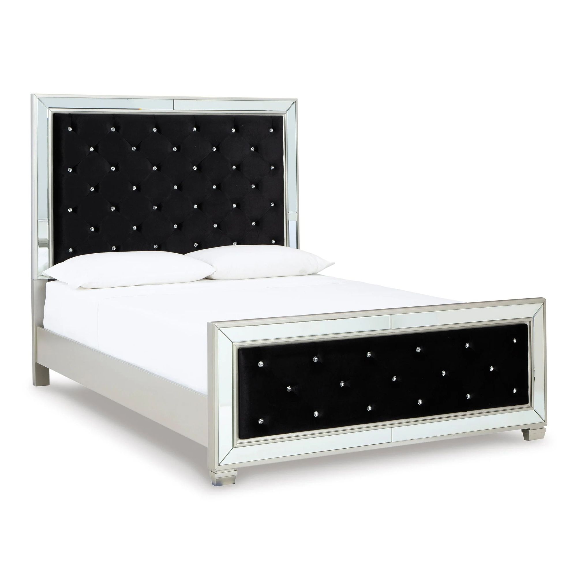 Lindenfield Velvet Upholstered Queen Size Panel Bed