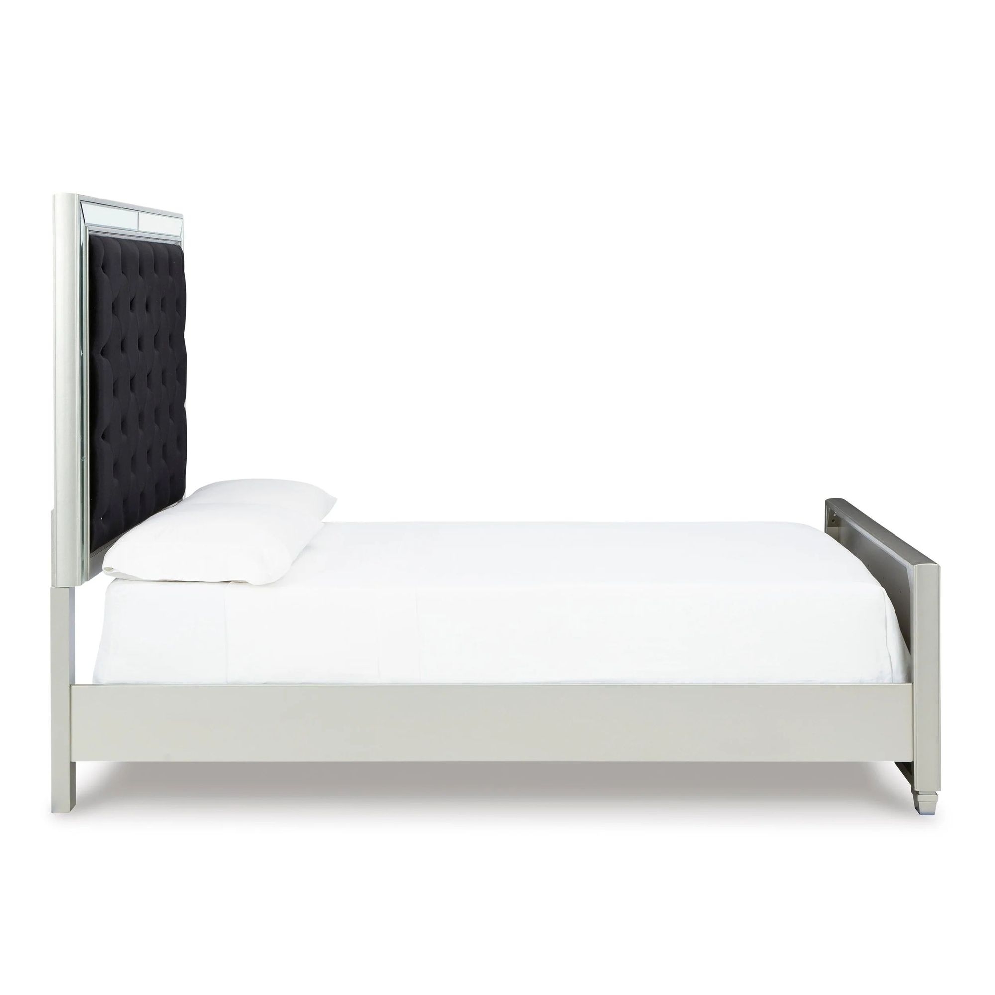 Lindenfield Velvet Upholstered Queen Size Panel Bed