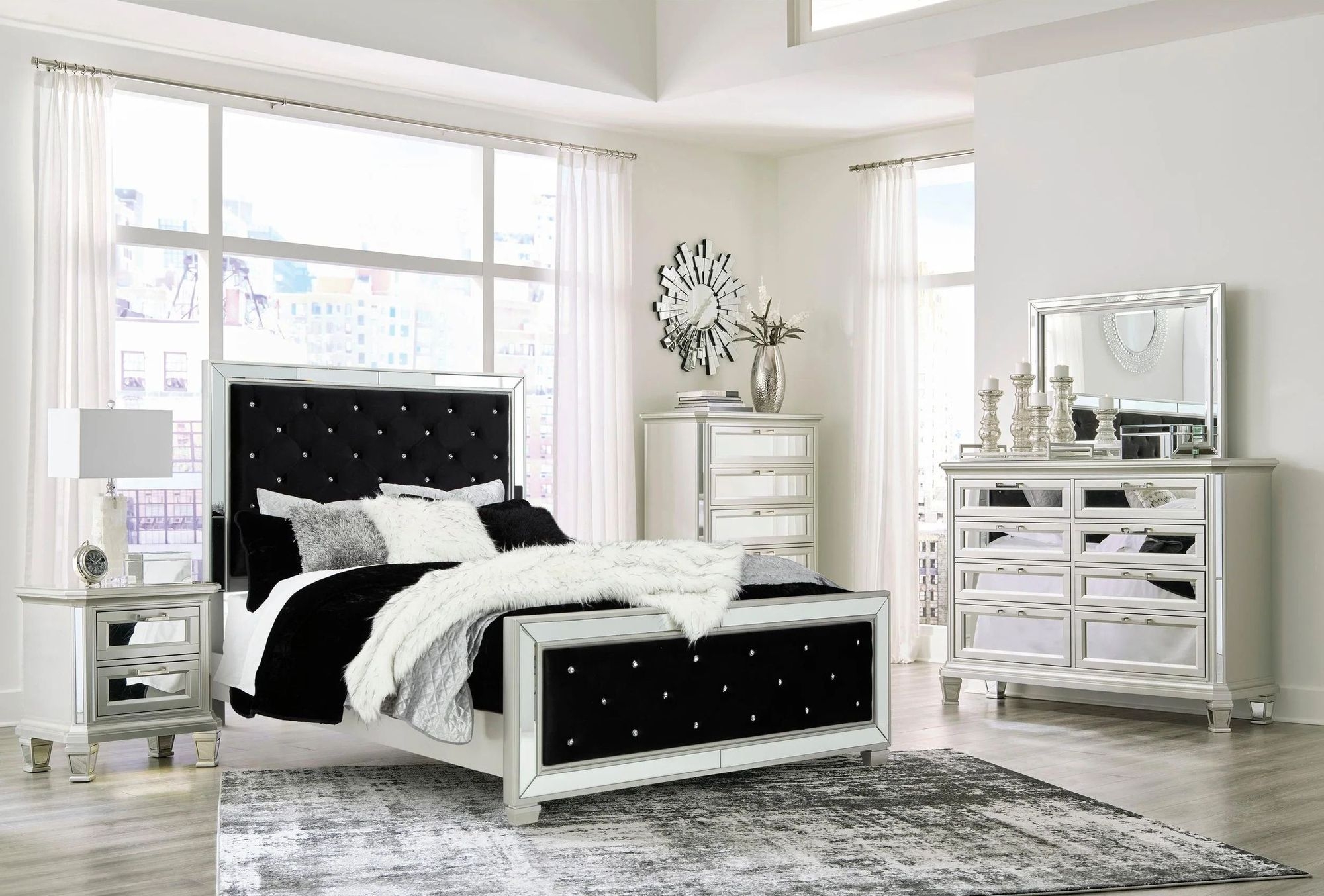 Lindenfield Velvet Upholstered Panel Bed