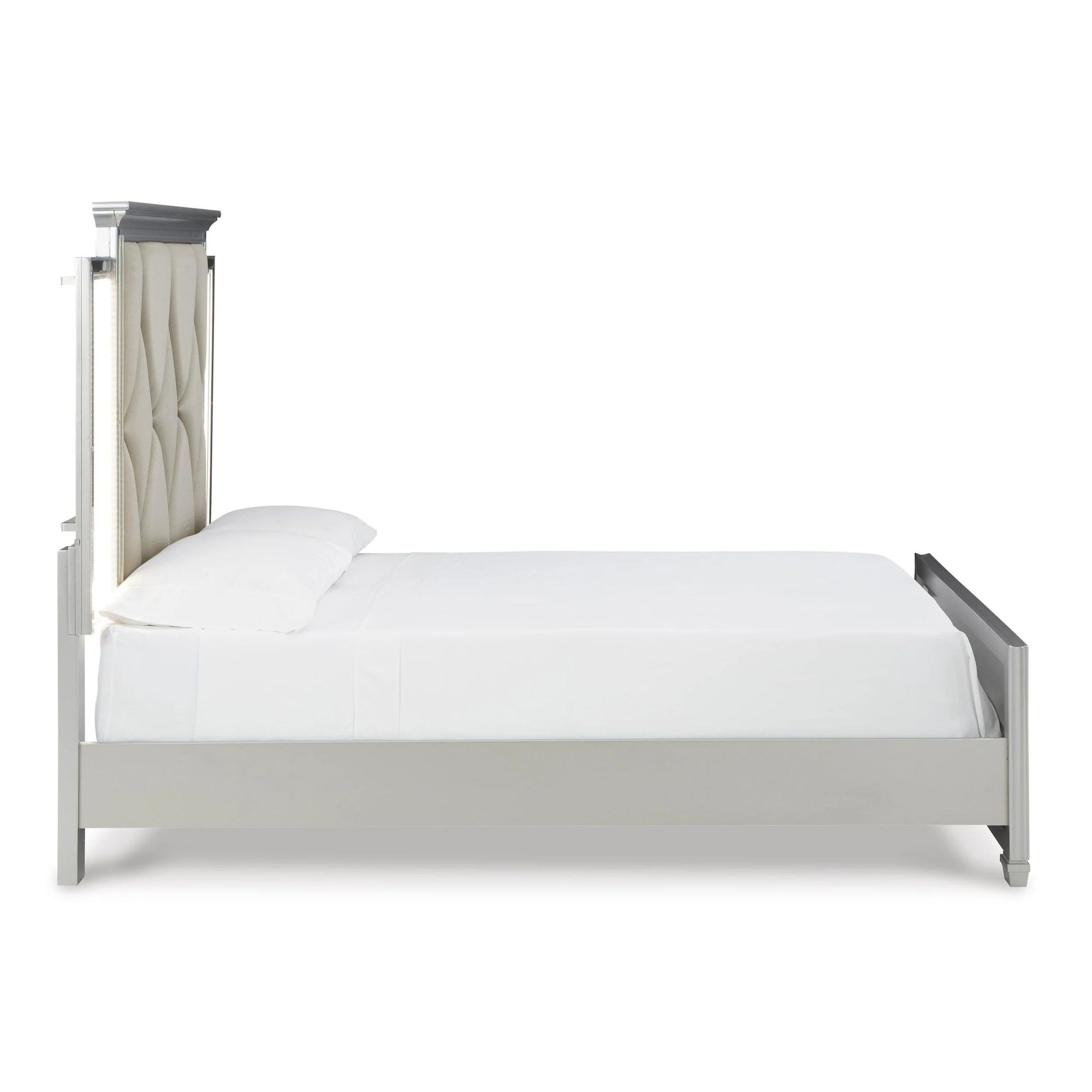 Ashley SM Lindenfield Polyester Upholstered Panel Bedroom Set with LED Backlight