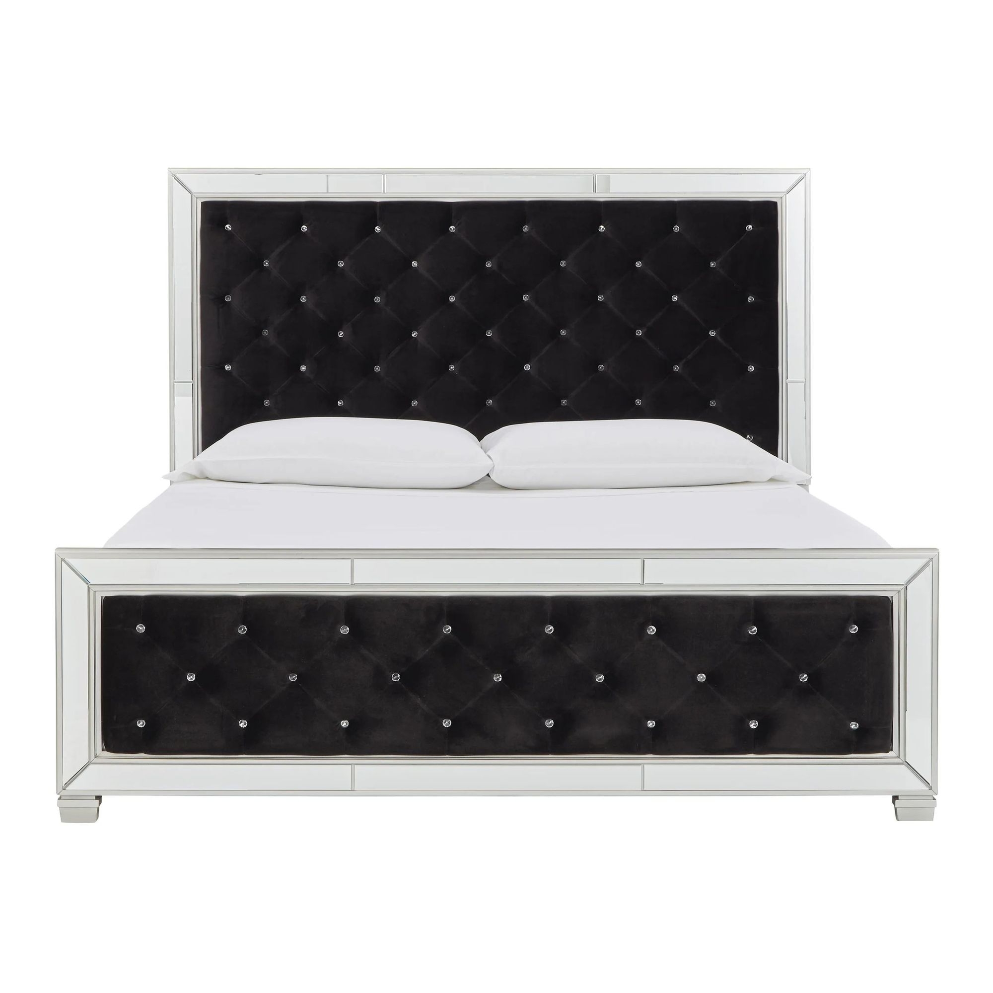 SM Lindenfield Velvet Upholstered King Size Panel Bed