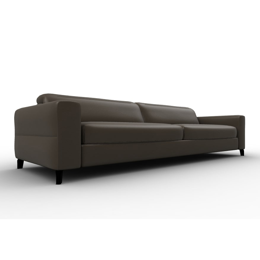 Norma Leather Fixed Adjustable Headrest & Footrest Maxi Sofa