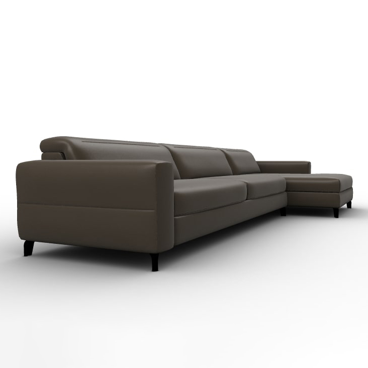 Norma Leather Sofa w/Right Hand Chaise Facing