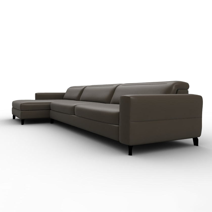 Norma Leather Sofa w/Left Hand Chaise Facing