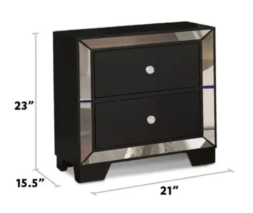 SM Nella Wood Nightstand w/2 Drawers