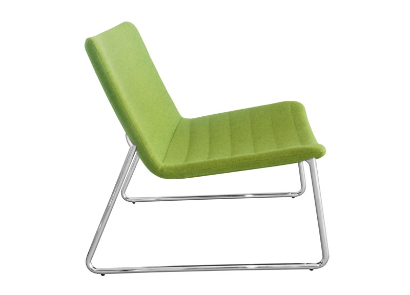 Vegas Lounge Chair with Metal Base & Horizontal Stitching