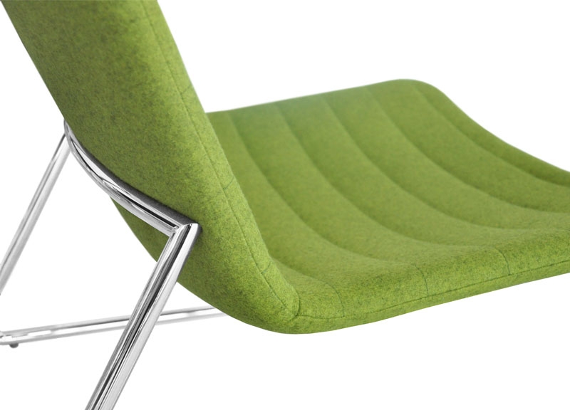 Vegas Lounge Chair with Metal Base & Horizontal Stitching