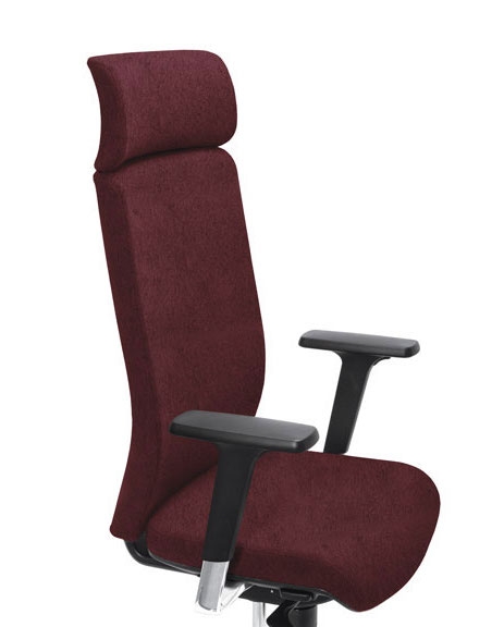 Aura Executive Chair w/Fixed Head Support; Adjustable Backrest & Seat, Synchronous Mechanism 5 Fixating Positions (Polished Aluminium Base)