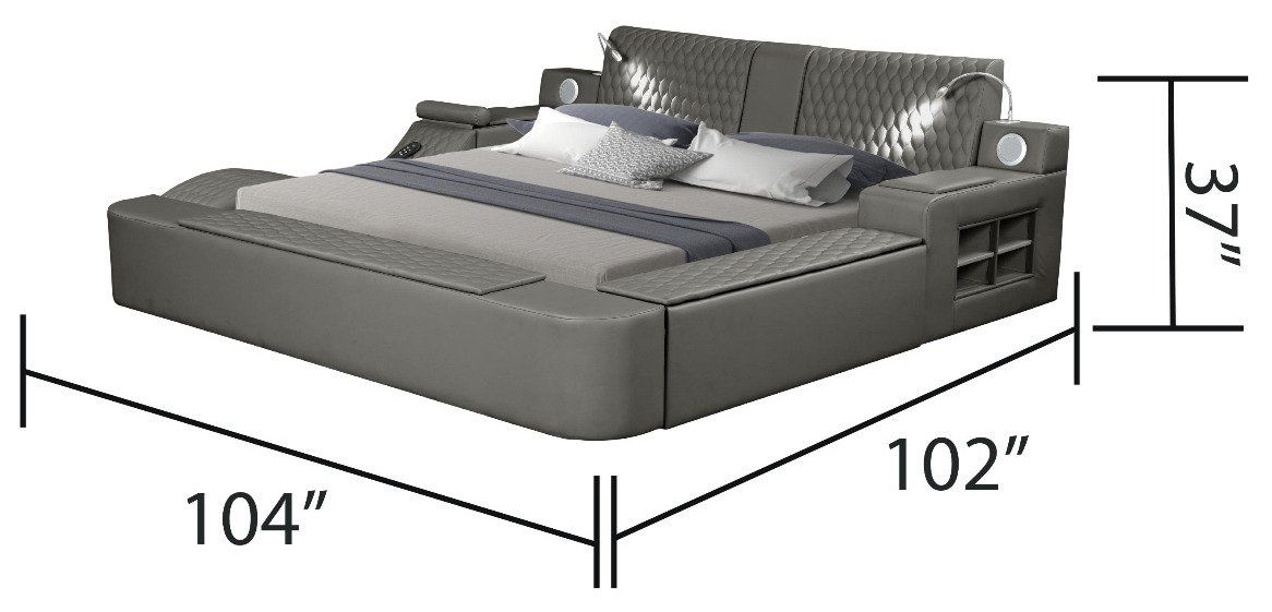 Zoya Fabric Upholstered King Size Bed