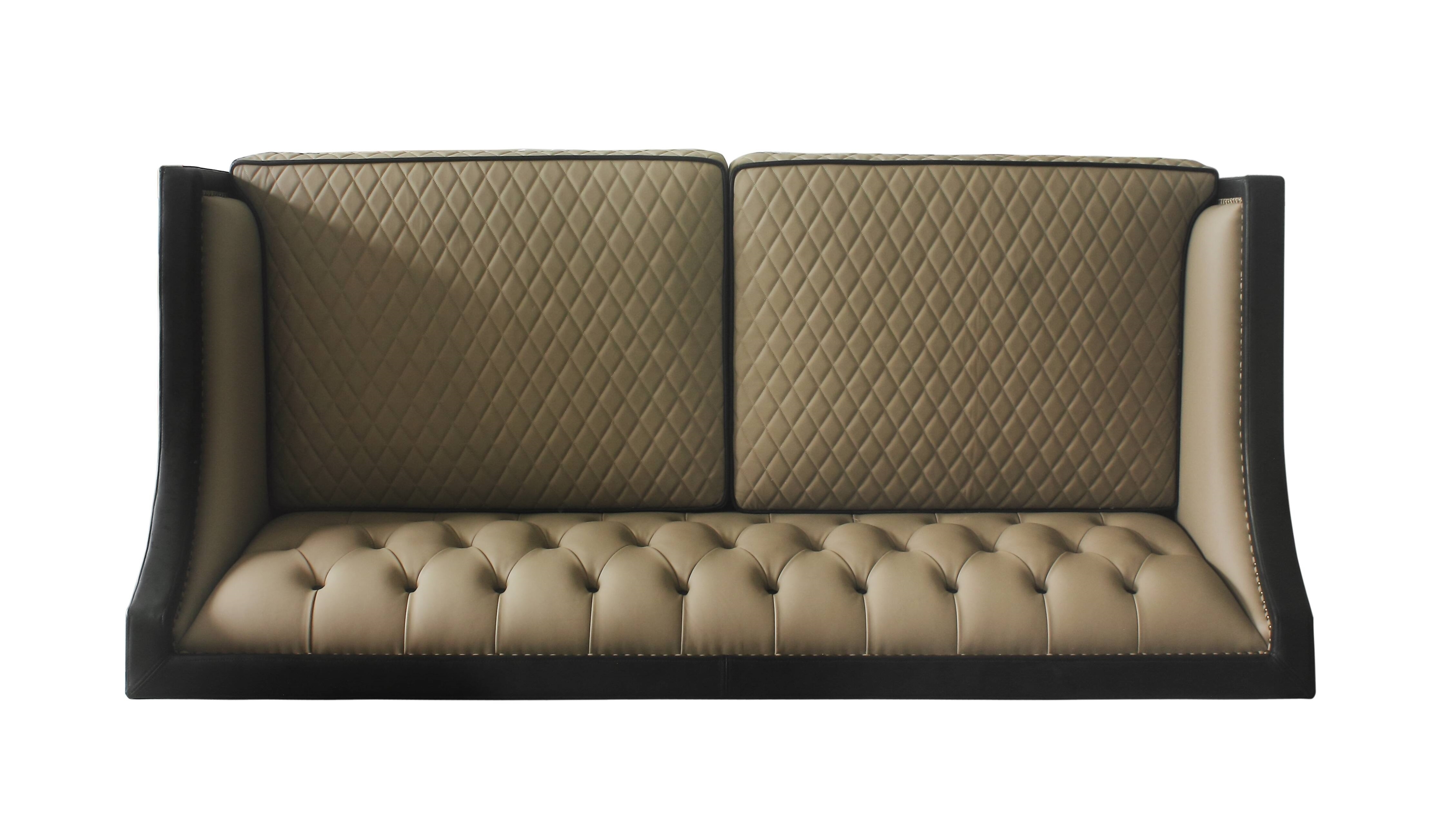 House Beatrice Leather-Aire Tufted Living Room Set