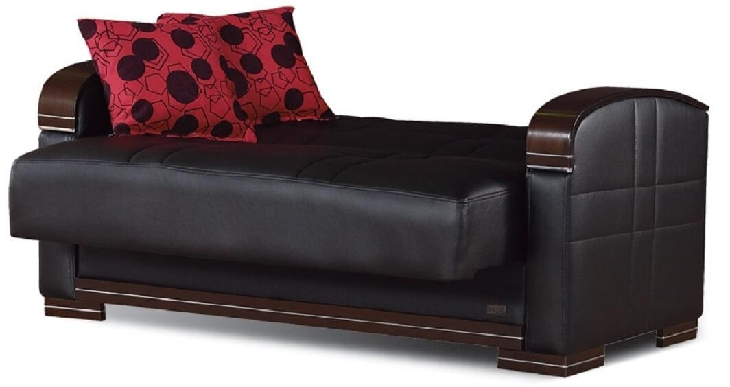 Bronx Bonded Leather Storage Loveseat