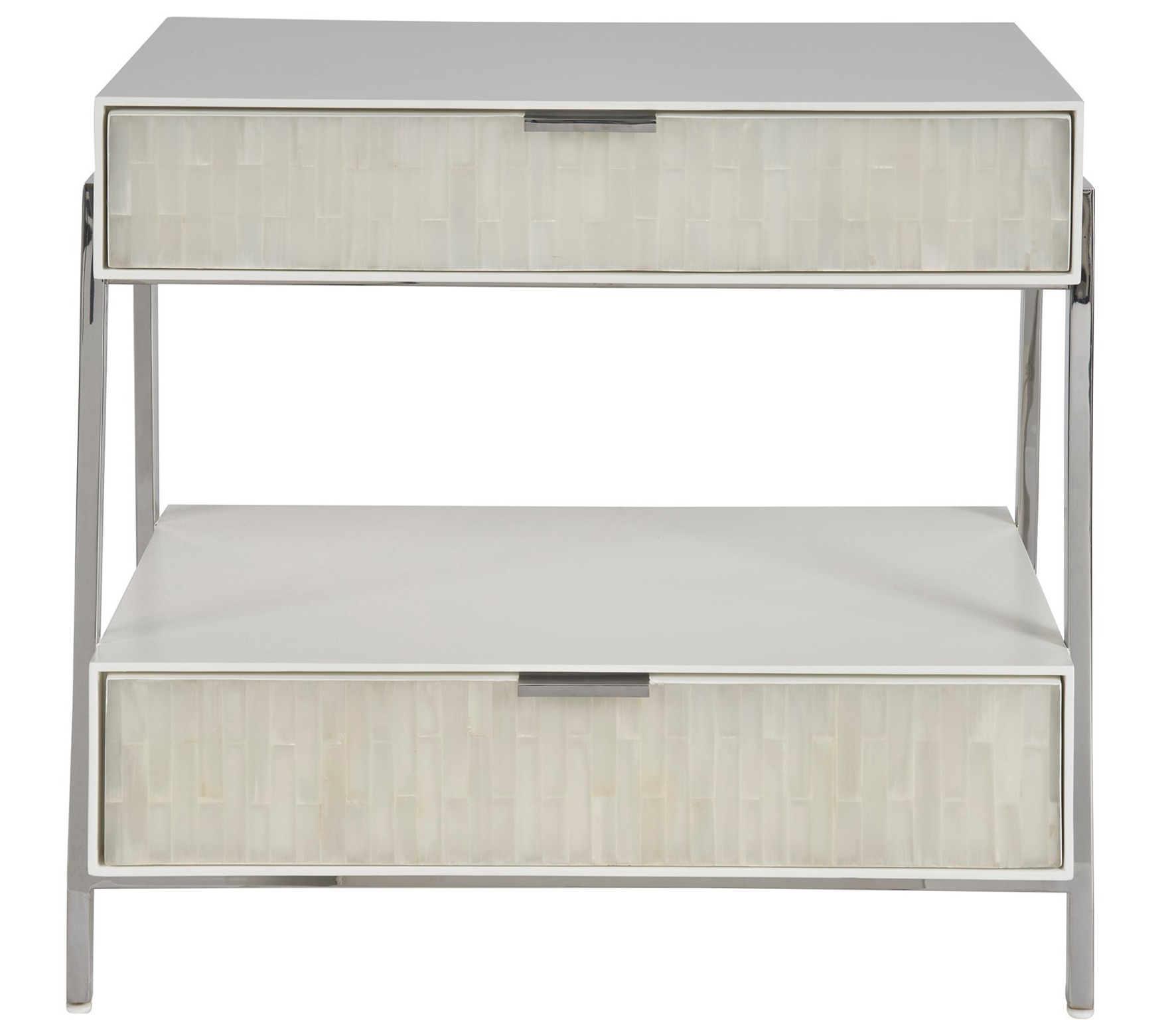 Ingrid Wood/Metal Nightstand w/2 Drawers