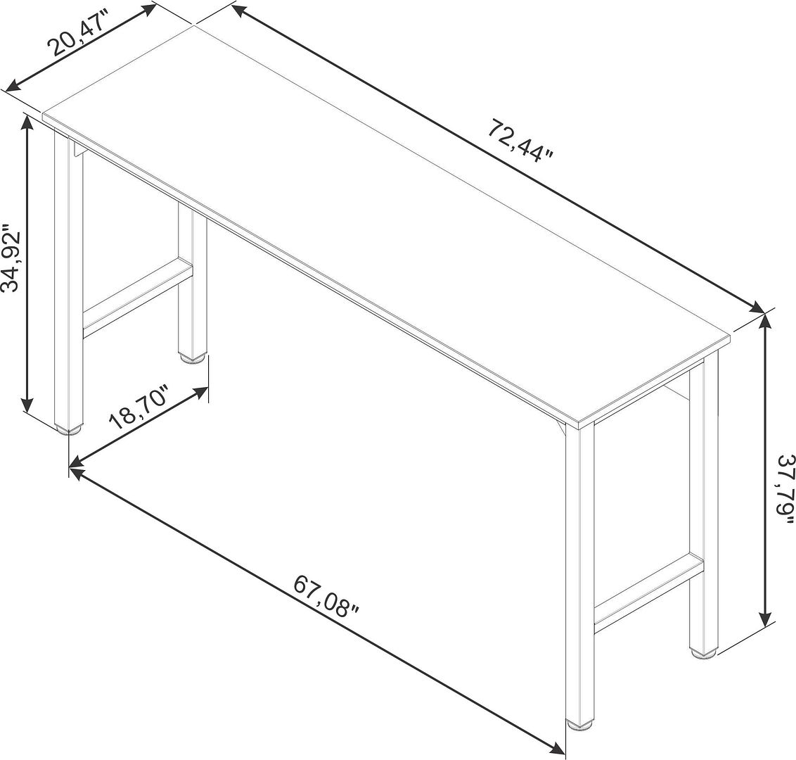 Fortress 72.4-inch Natural Wood & Steel Garage Table